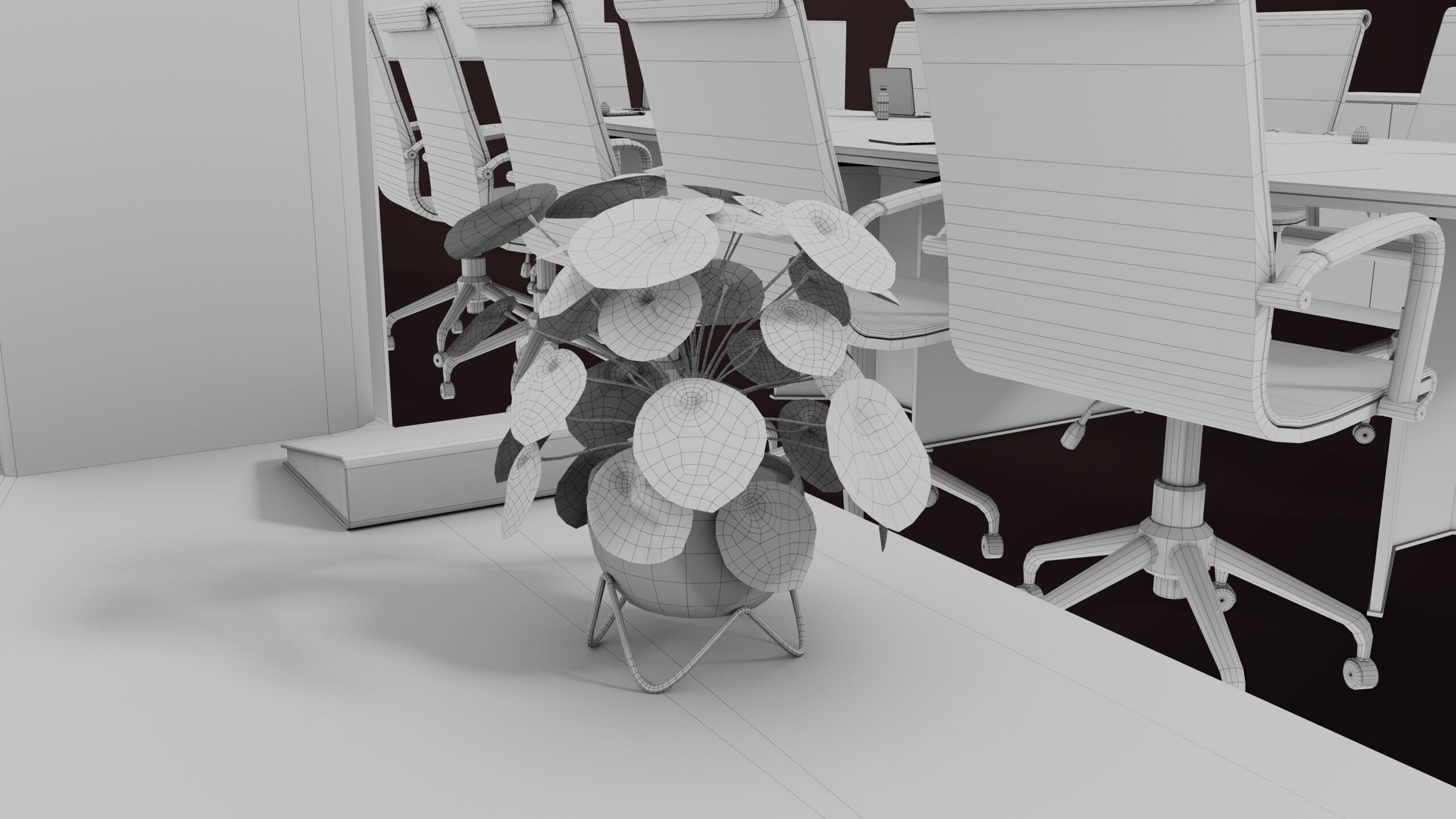 Conference Hall Props Collection Single Mat All PBR Textures Low-poly 3D model_33