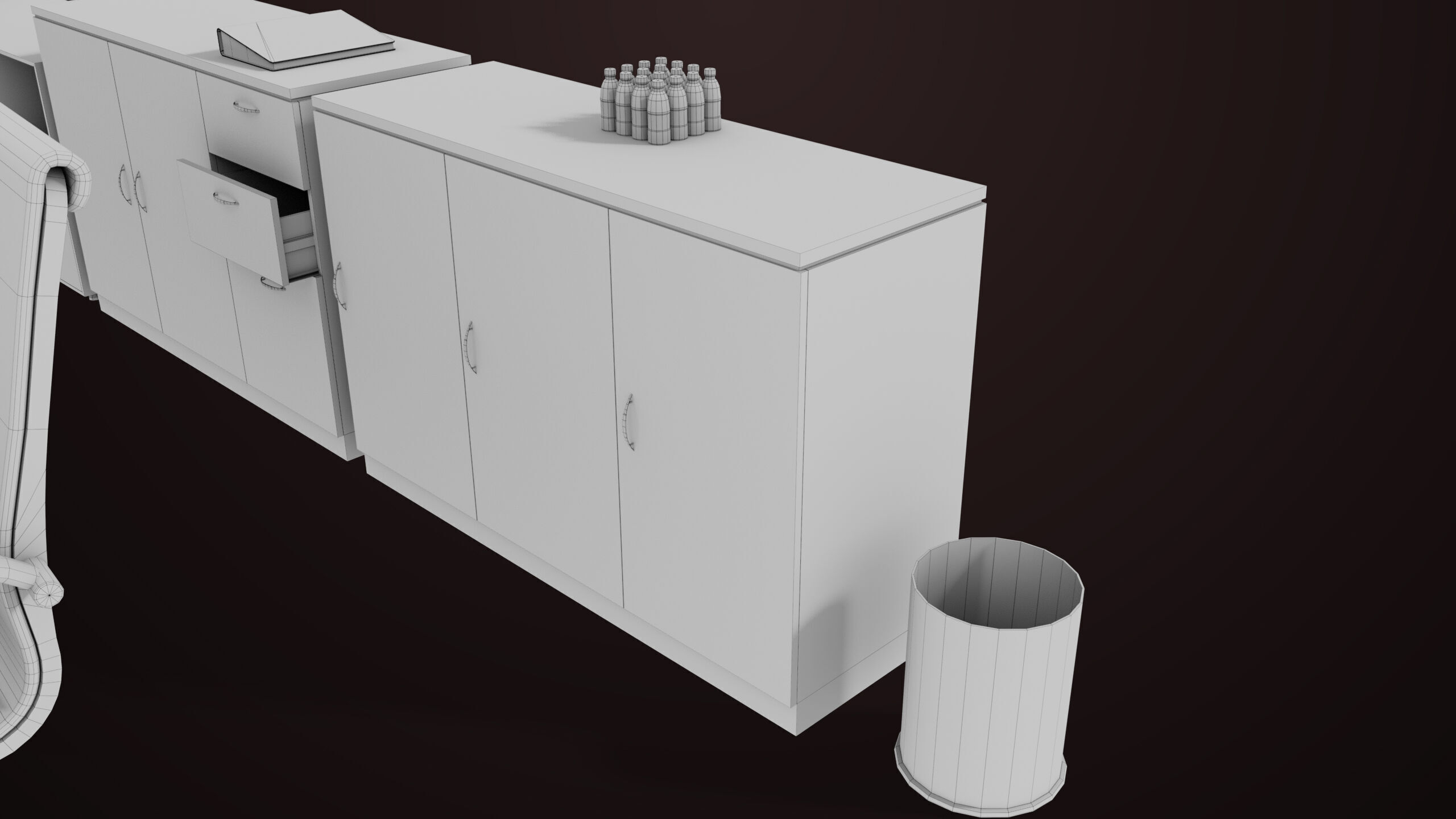 Conference Hall Props Collection Single Mat All PBR Textures Low-poly 3D model_29