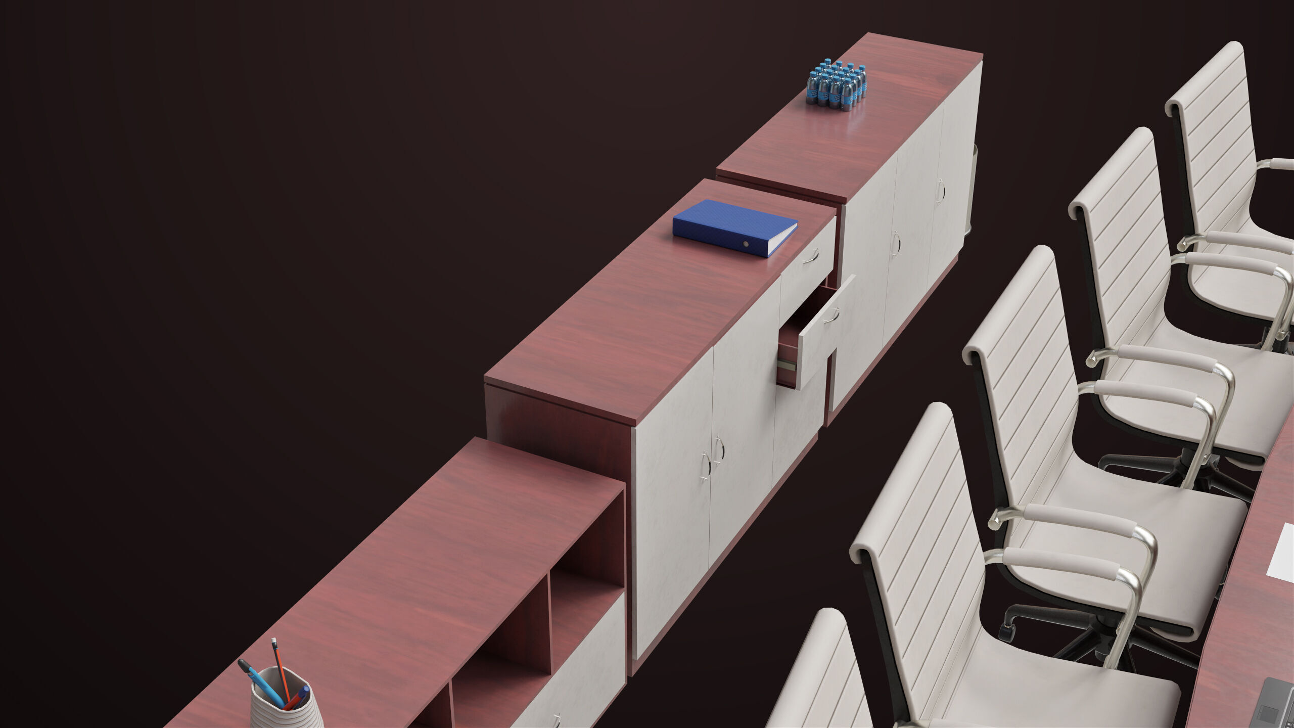 Conference Hall Props Collection Single Mat All PBR Textures Low-poly 3D model_8