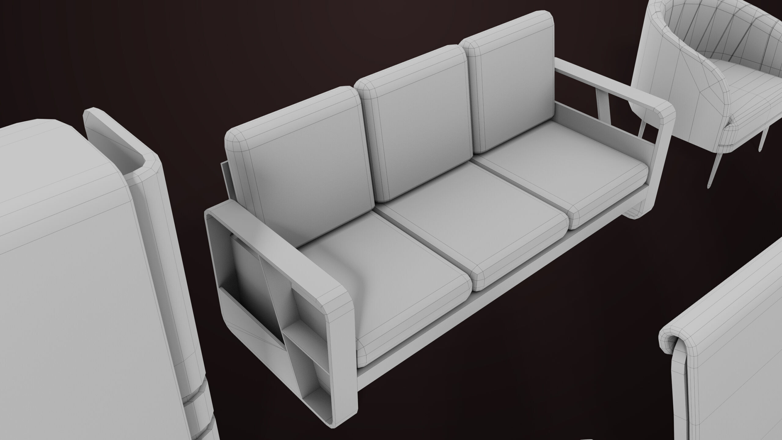 Conference Hall Props Collection Single Mat All PBR Textures Low-poly 3D model_35