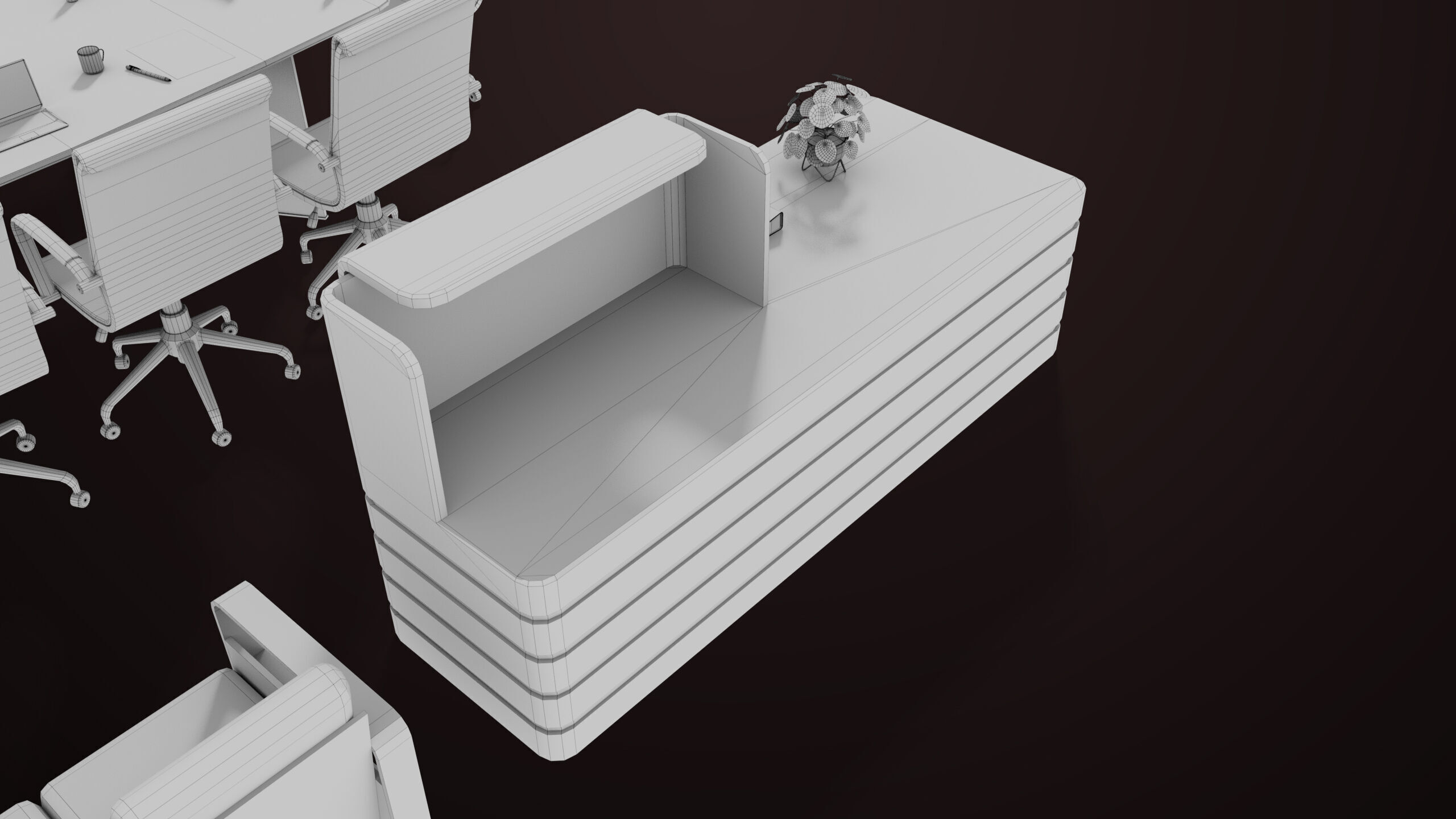 Conference Hall Props Collection Single Mat All PBR Textures Low-poly 3D model_34