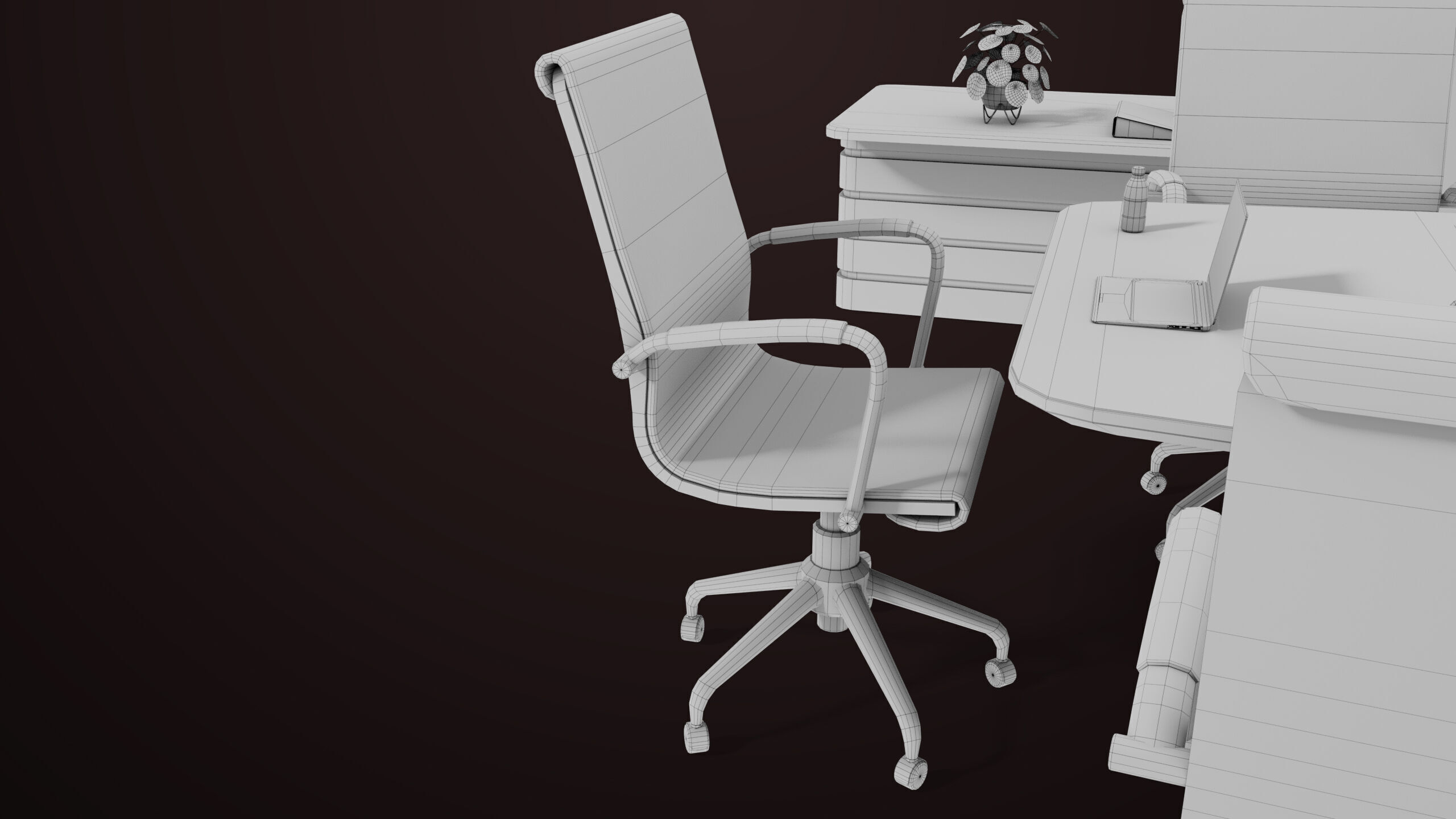 Conference Hall Props Collection Single Mat All PBR Textures Low-poly 3D model_30