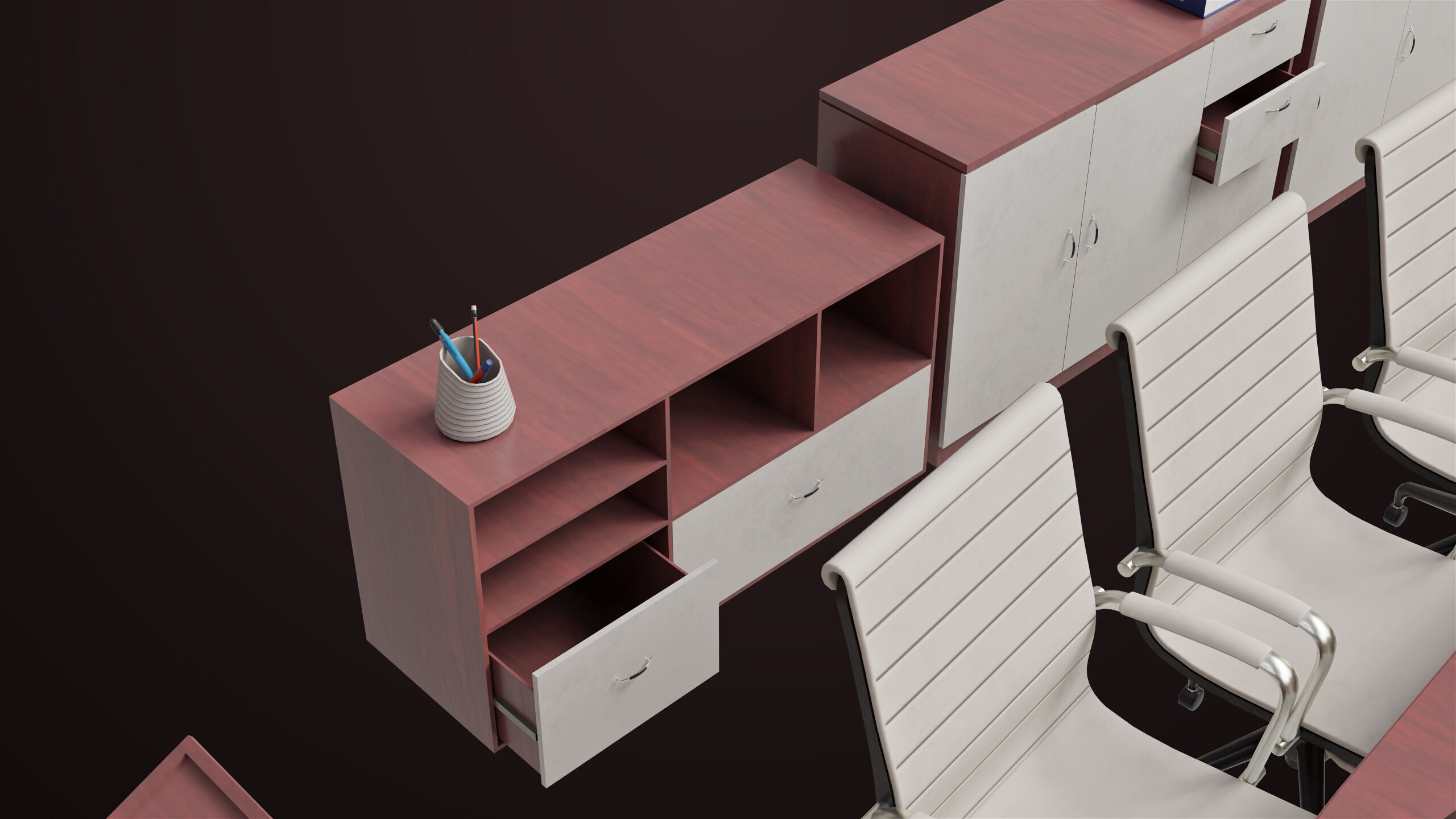 Conference Hall Props Collection Single Mat All PBR Textures Low-poly 3D model_9