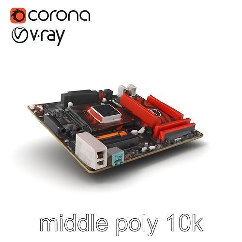 ATX Motherboard Multimedia Enhancements model pack Low-poly 3D model
