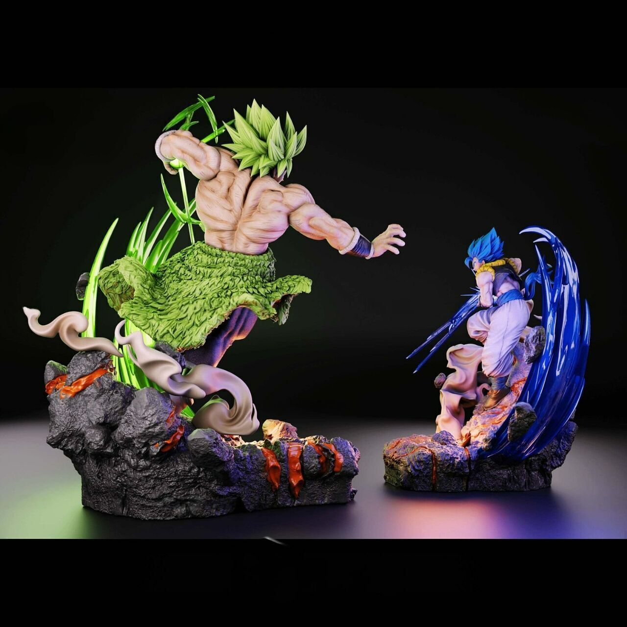Gogeta VS Broly Diorama 3D print model 3D print model_1
