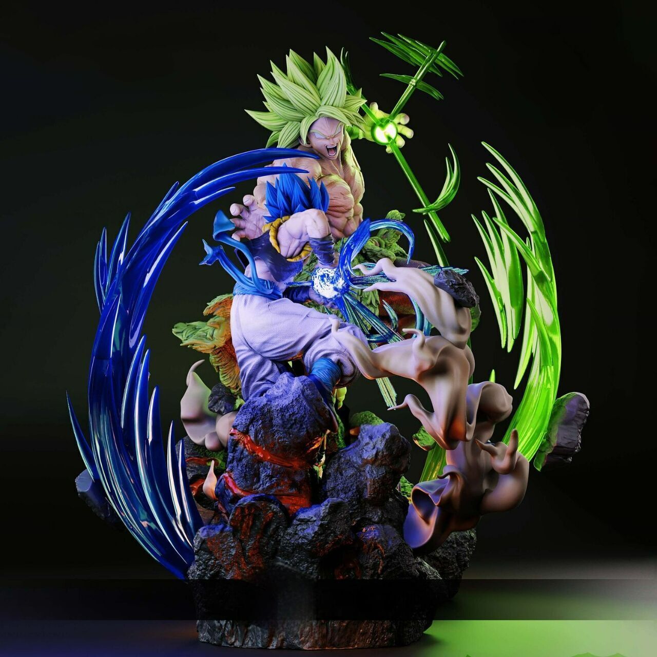 Gogeta VS Broly Diorama 3D print model 3D print model_2