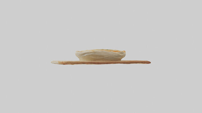 Hummus with pita bread model Low-poly 3D model 2