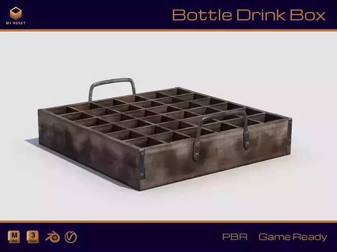 Bottle Drink Box Low-poly 3D model