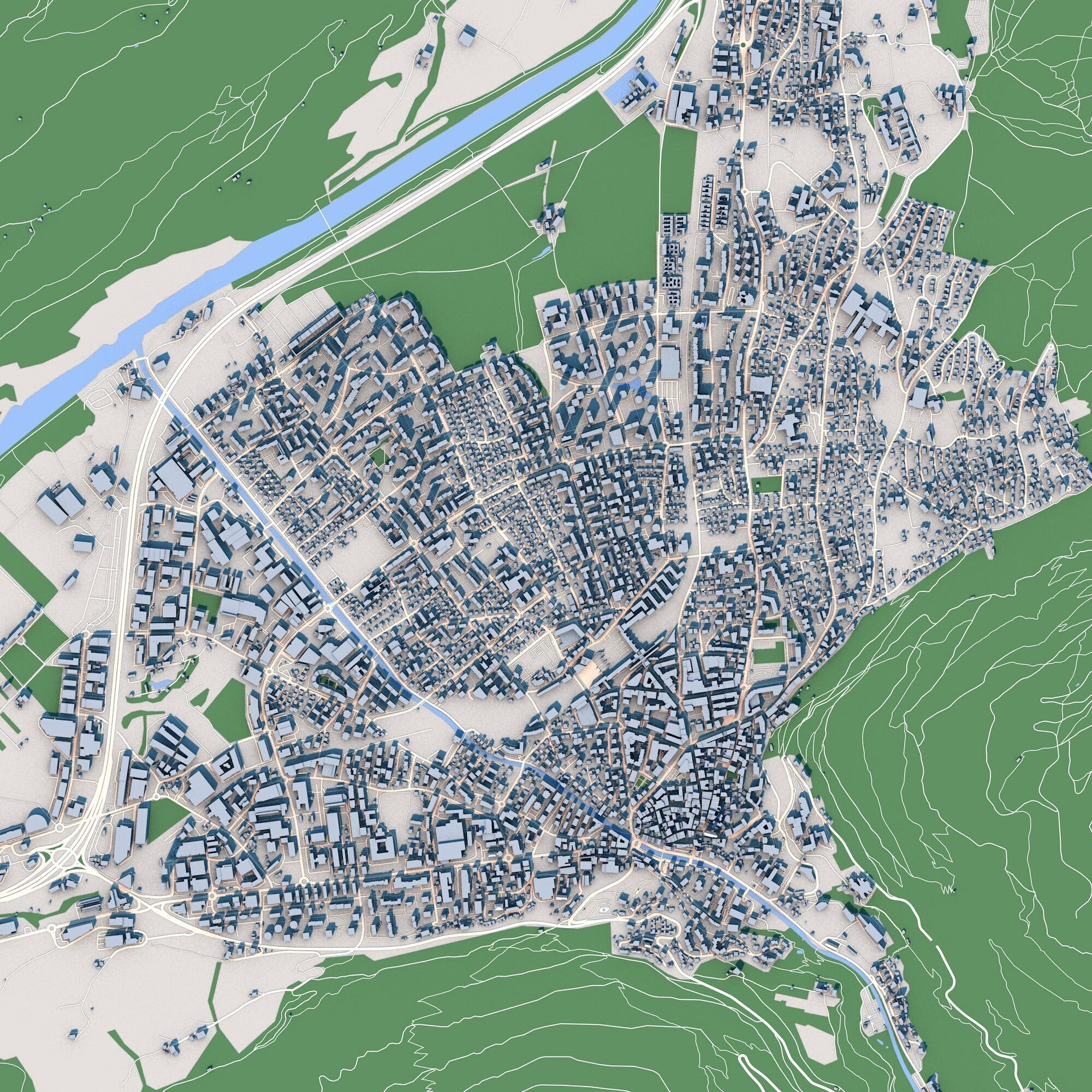 Chur City Switzerland 3D model_2