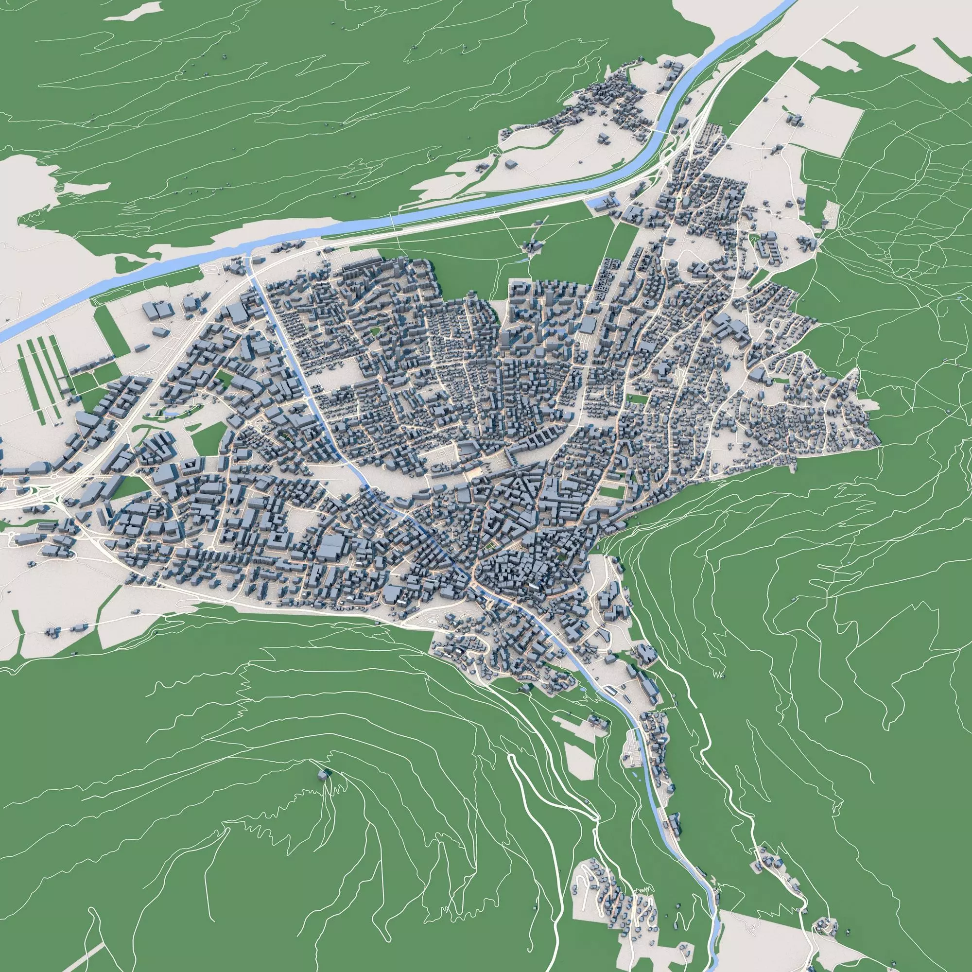 Chur City Switzerland 3D model_0