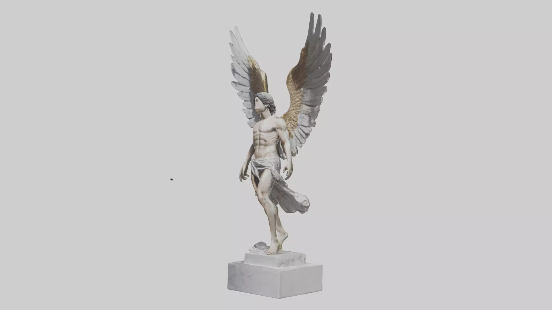 Icarus statue model Low-poly 3D model_0