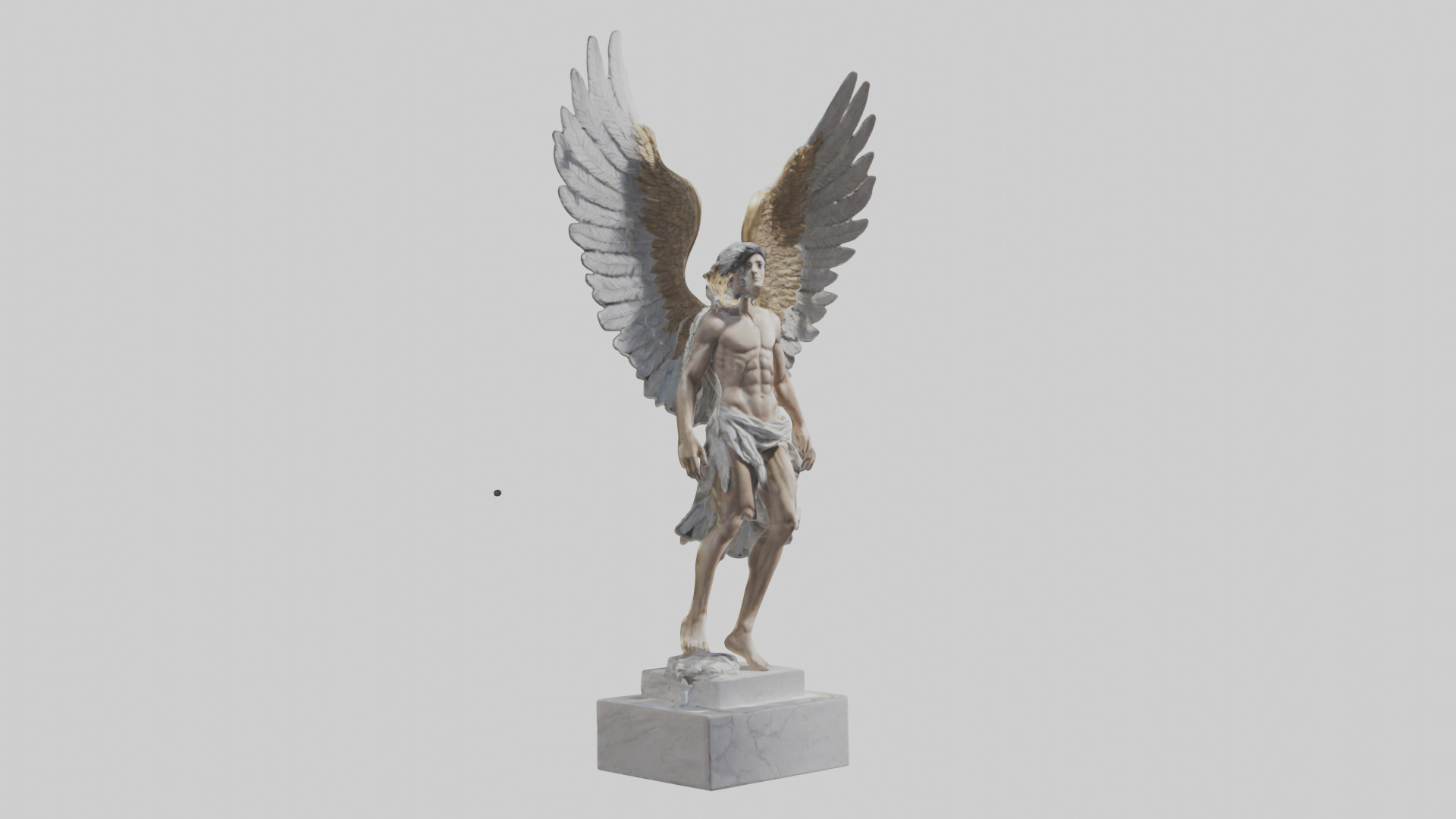 Icarus statue model Low-poly 3D model_7
