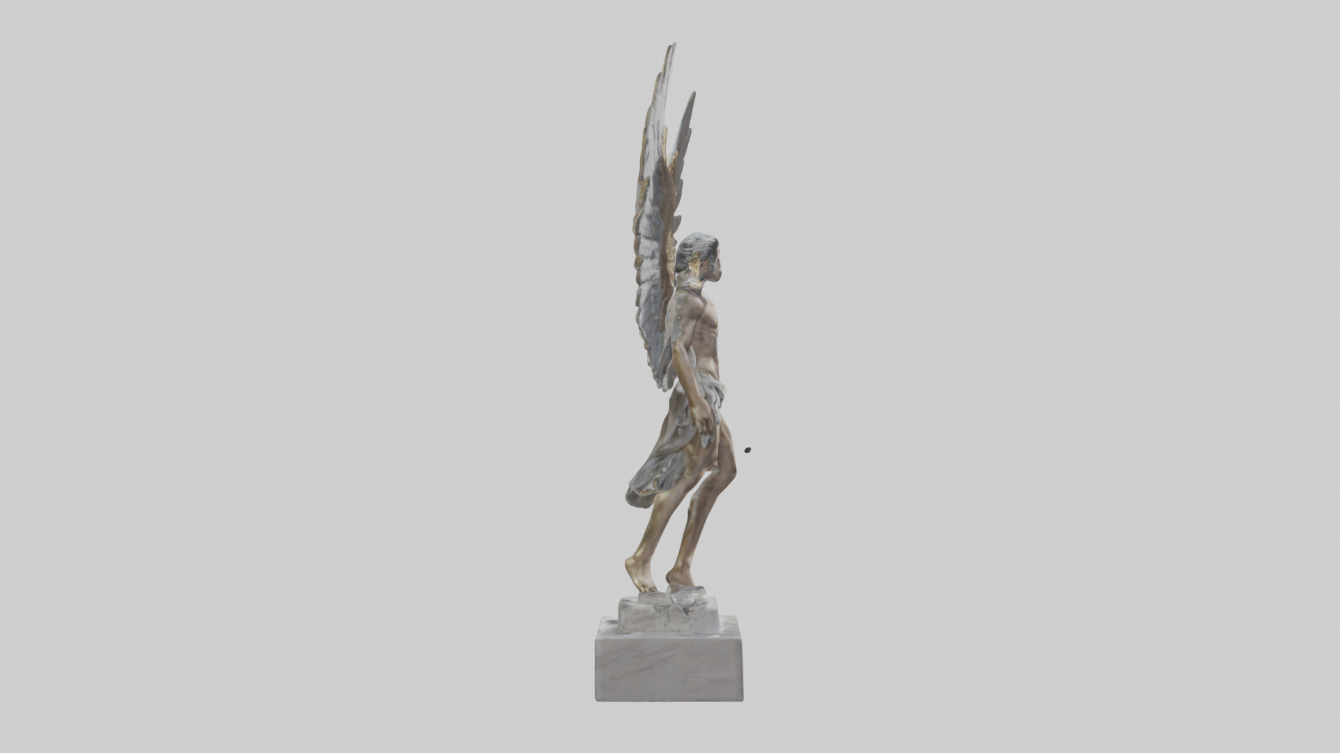 Icarus statue model Low-poly 3D model_13