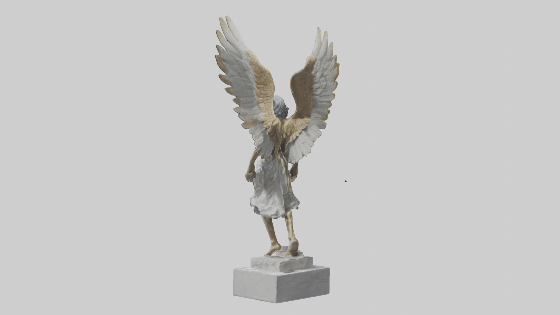 Icarus statue model Low-poly 3D model_2