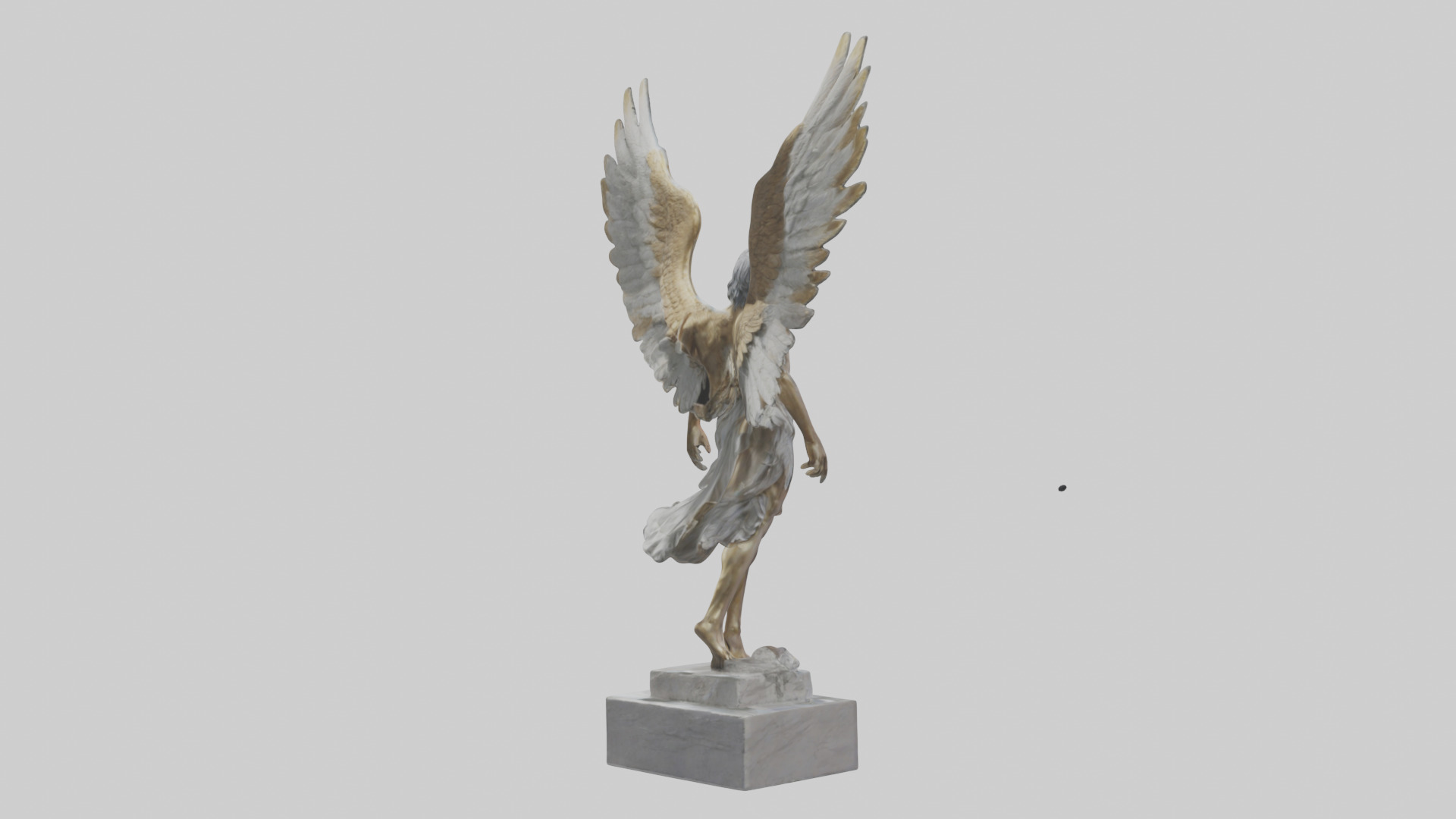 Icarus statue model Low-poly 3D model_3
