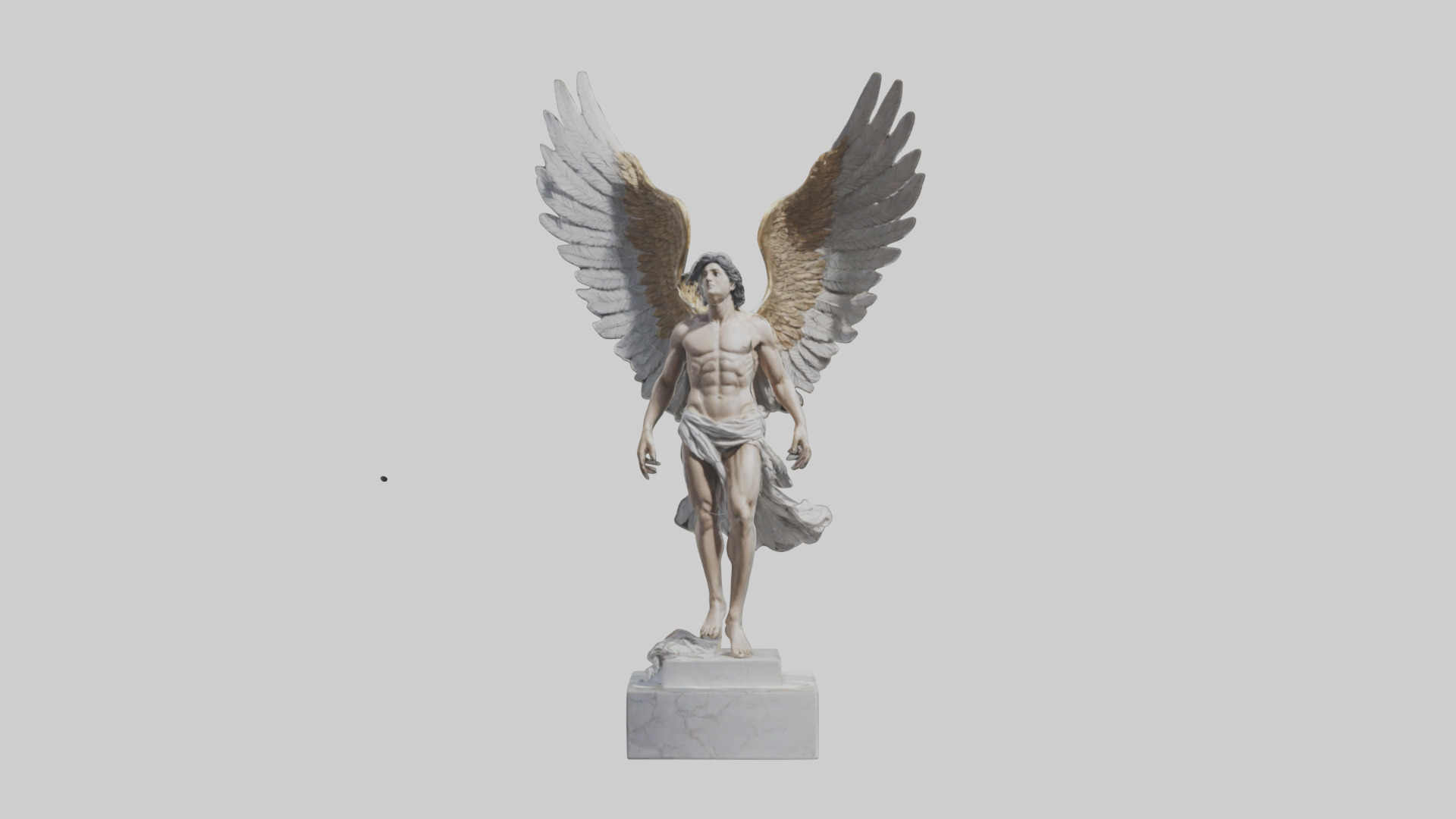 Icarus statue model Low-poly 3D model_10