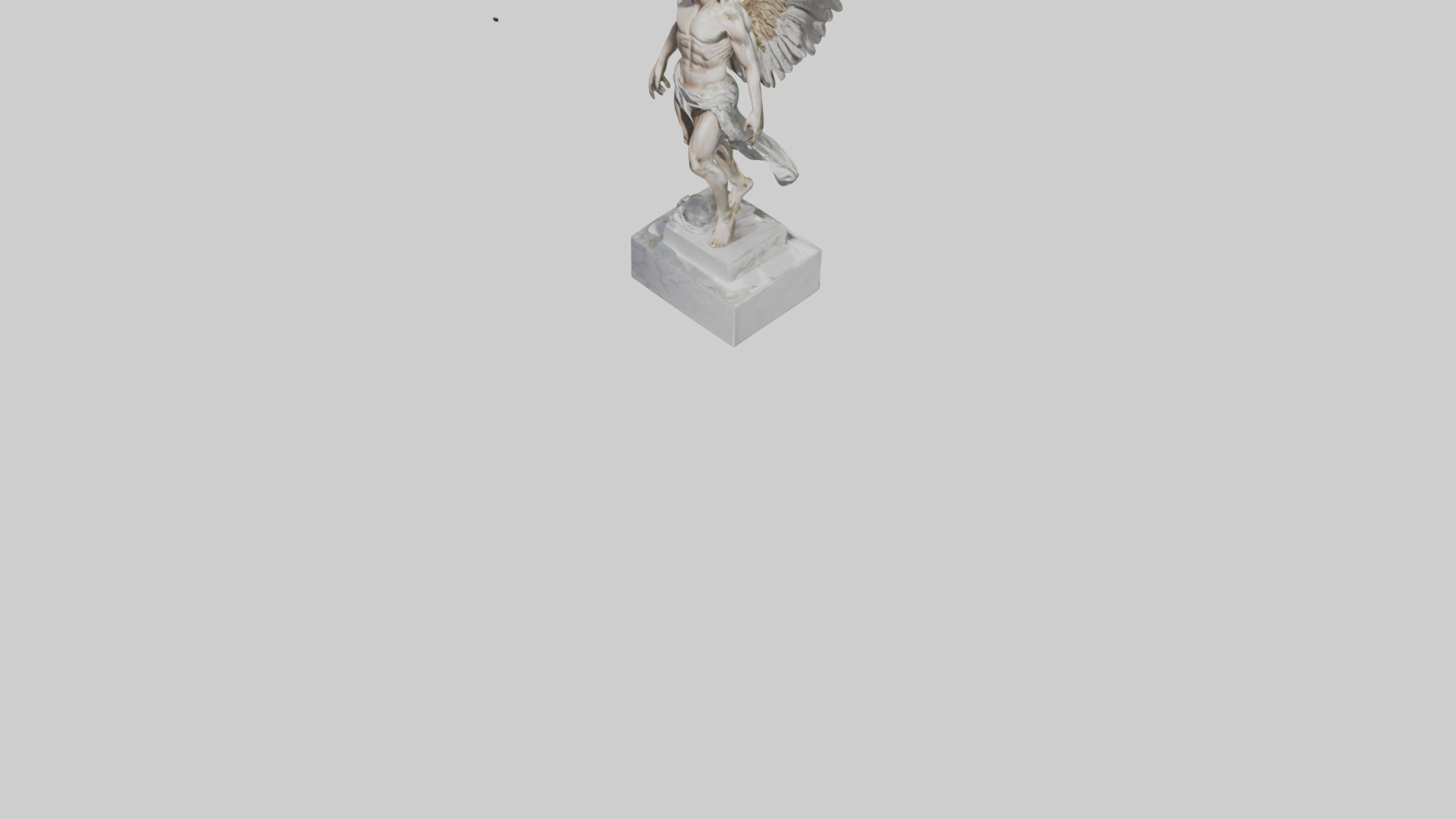 Icarus statue model Low-poly 3D model_6