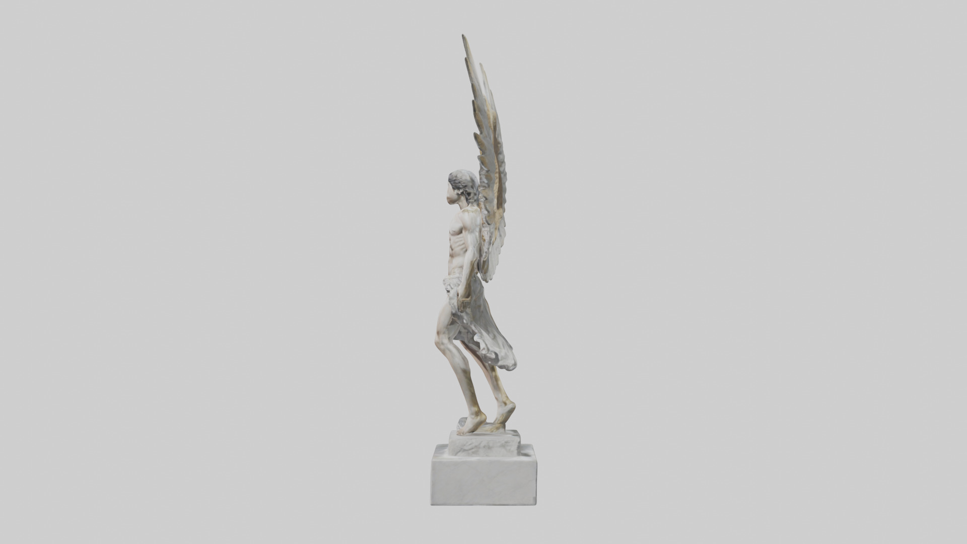 Icarus statue model Low-poly 3D model_12