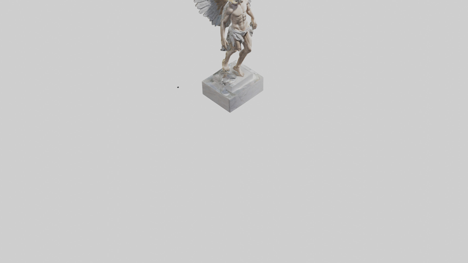 Icarus statue model Low-poly 3D model_8