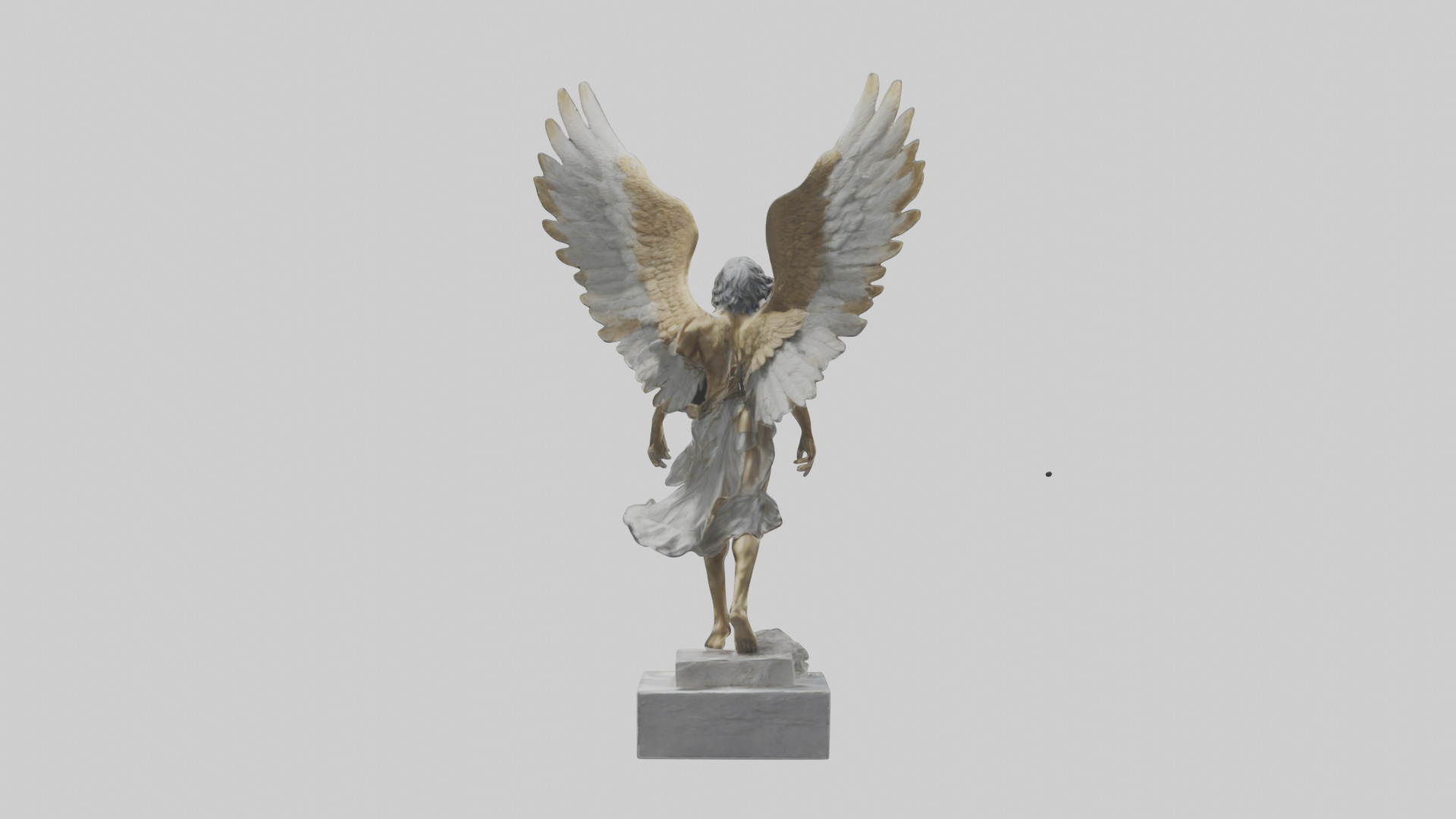 Icarus statue model Low-poly 3D model_1