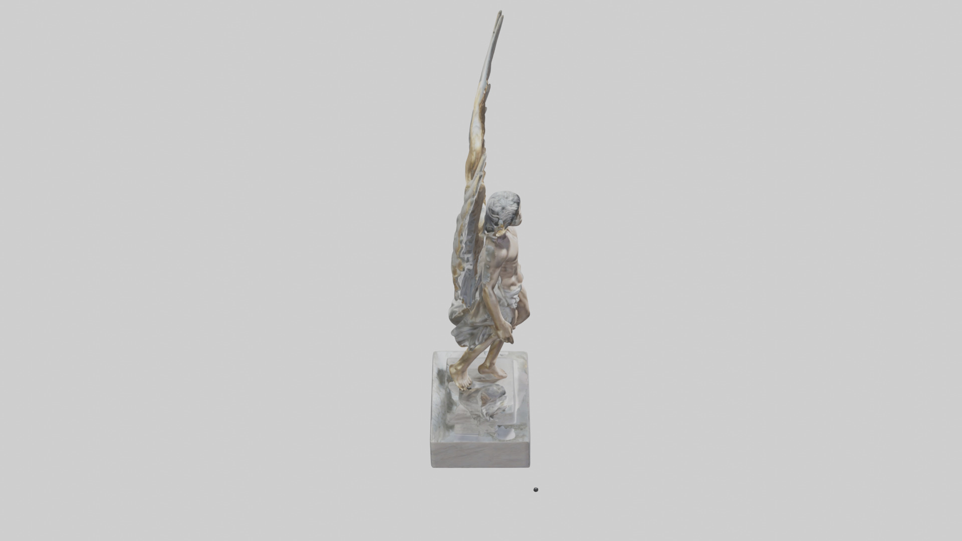 Icarus statue model Low-poly 3D model_18