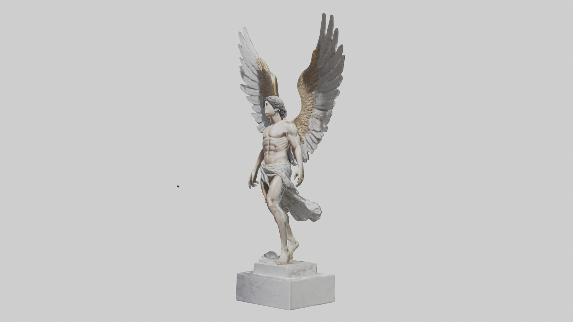 Icarus statue model Low-poly 3D model_9