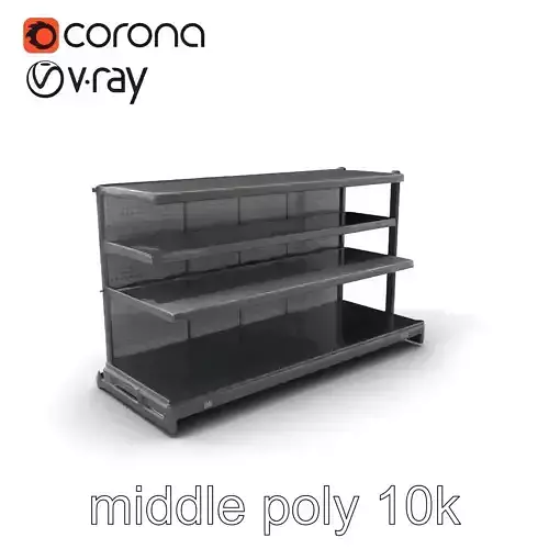 Open-frame Supermarket Shelf Tubular Framework model pack Low-poly 3D model
