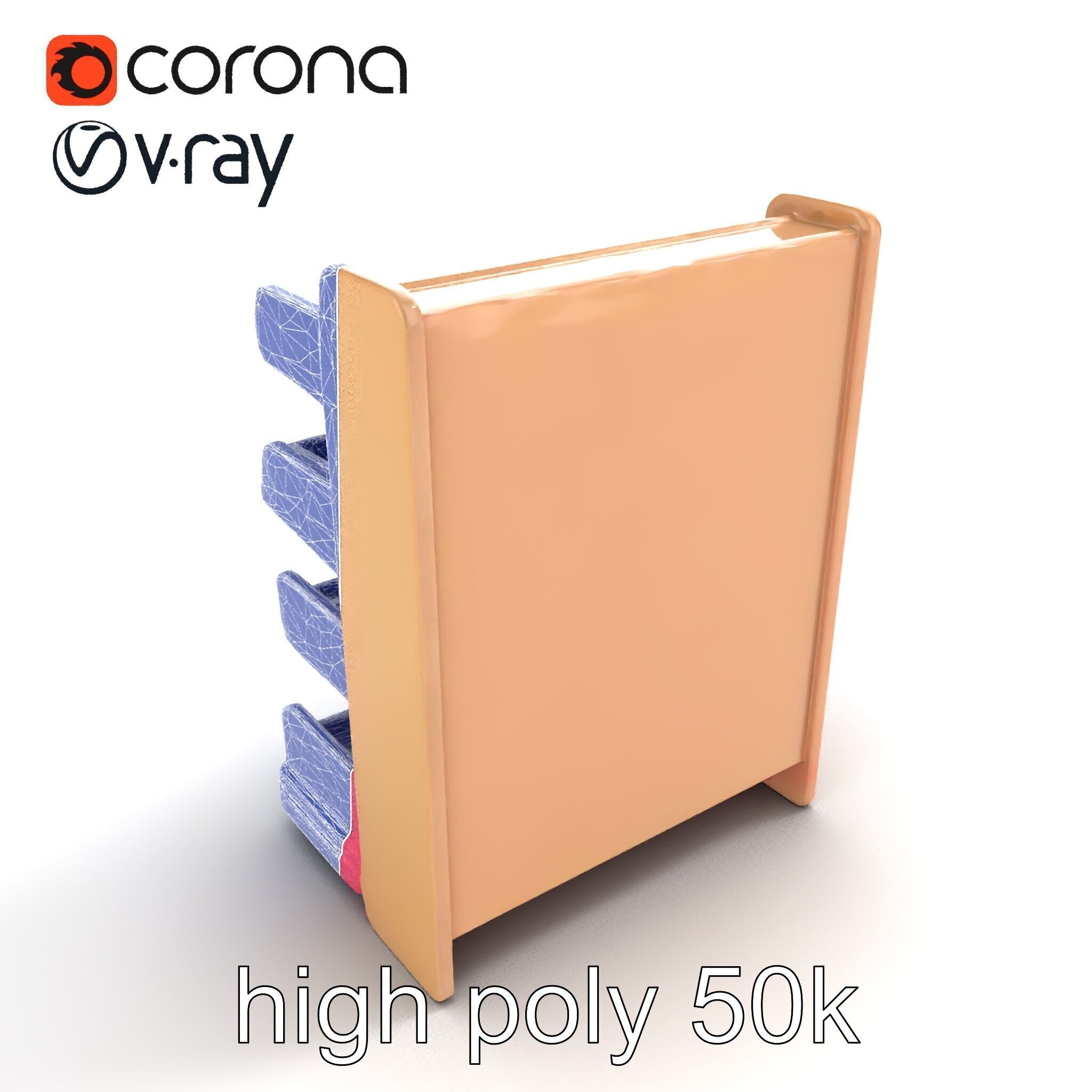 Kid-friendly Supermarket Shelf Unit model pack Low-poly 3D model_28