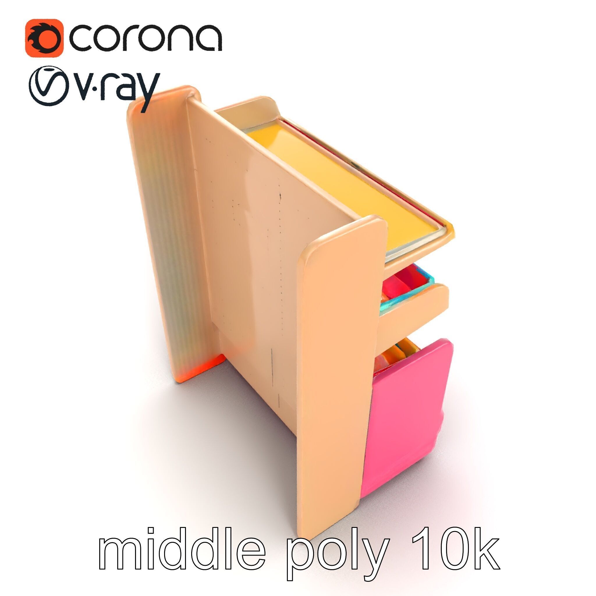 Kid-friendly Supermarket Shelf Unit model pack Low-poly 3D model_20