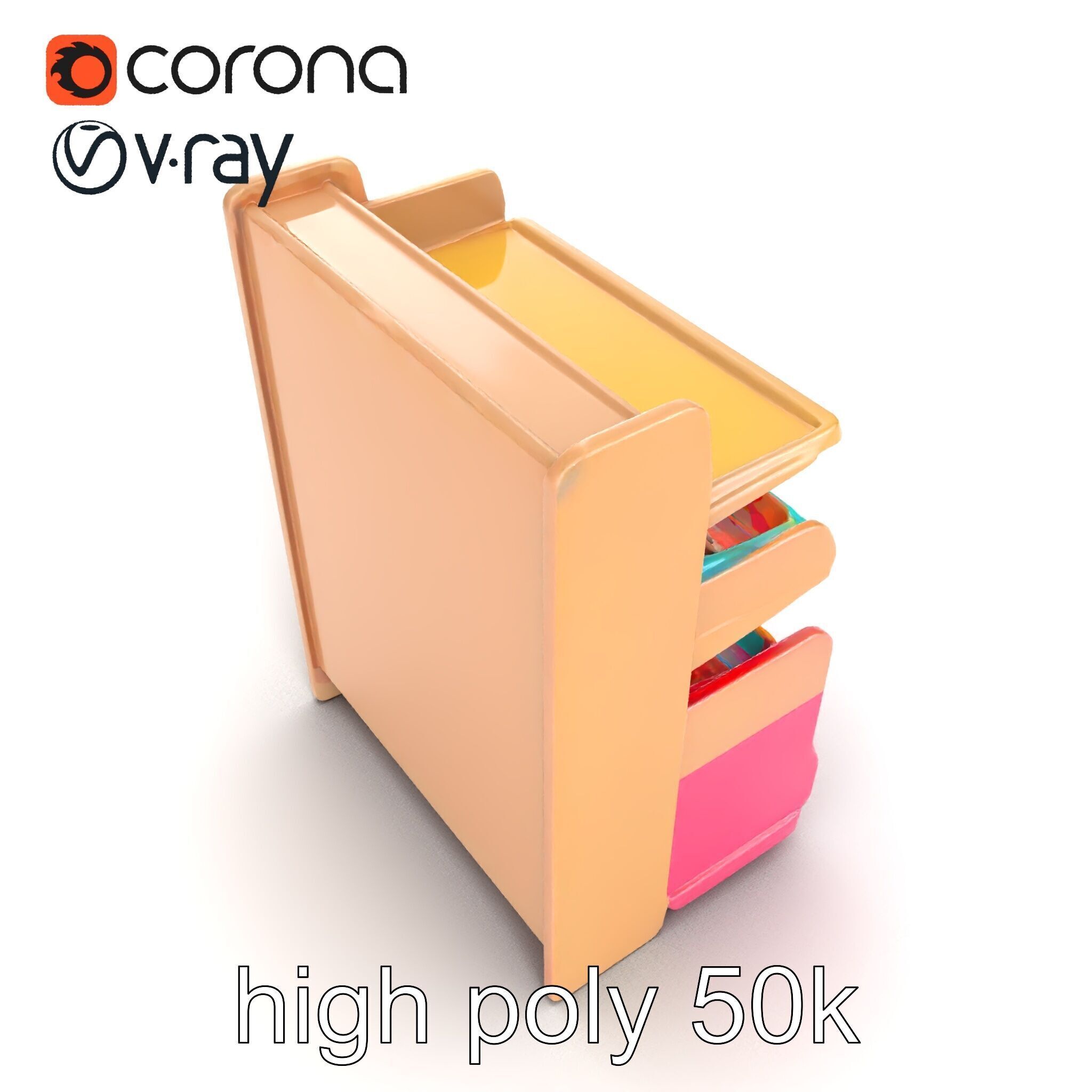 Kid-friendly Supermarket Shelf Unit model pack Low-poly 3D model_18