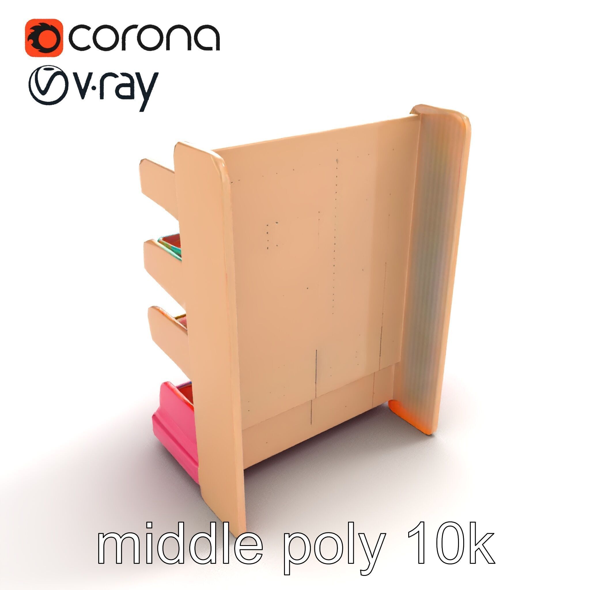 Kid-friendly Supermarket Shelf Unit model pack Low-poly 3D model_7