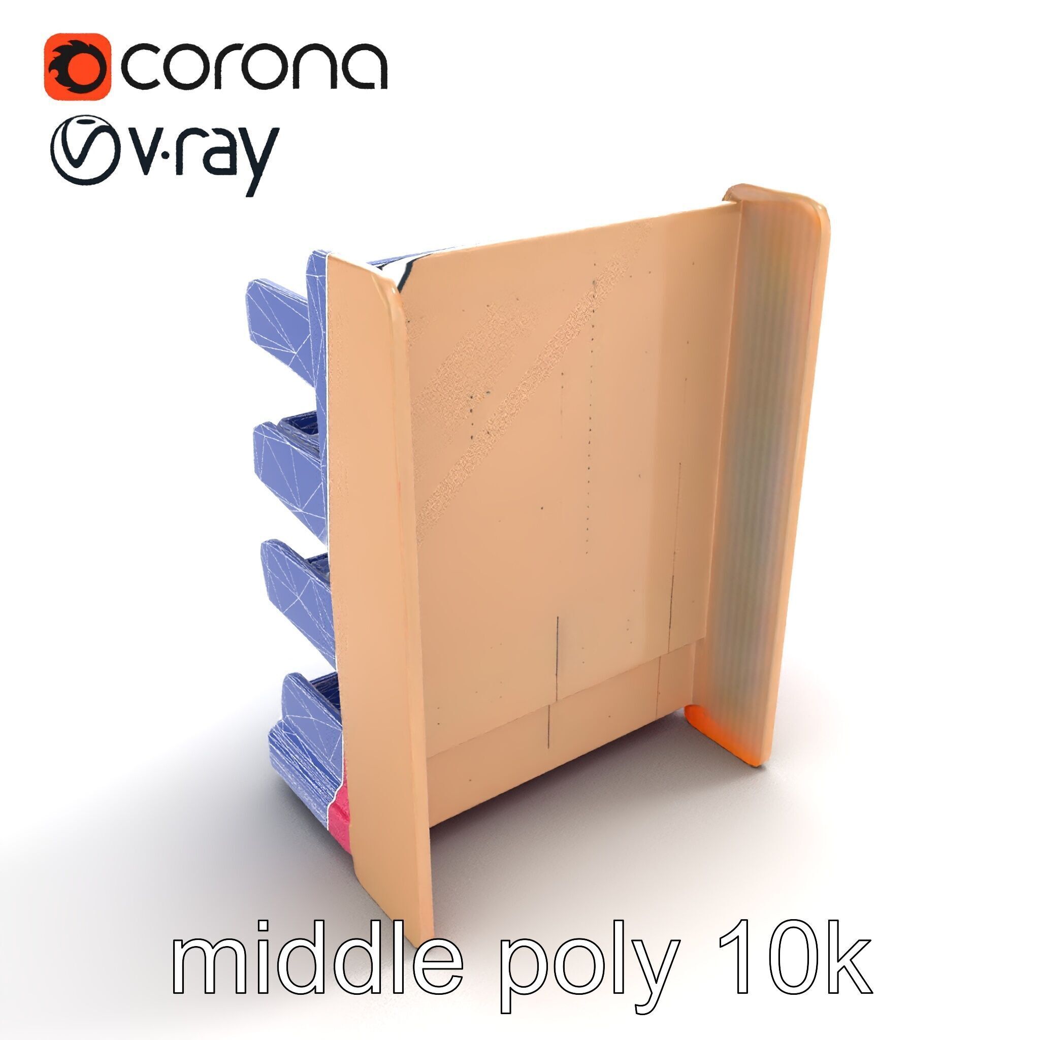 Kid-friendly Supermarket Shelf Unit model pack Low-poly 3D model_11