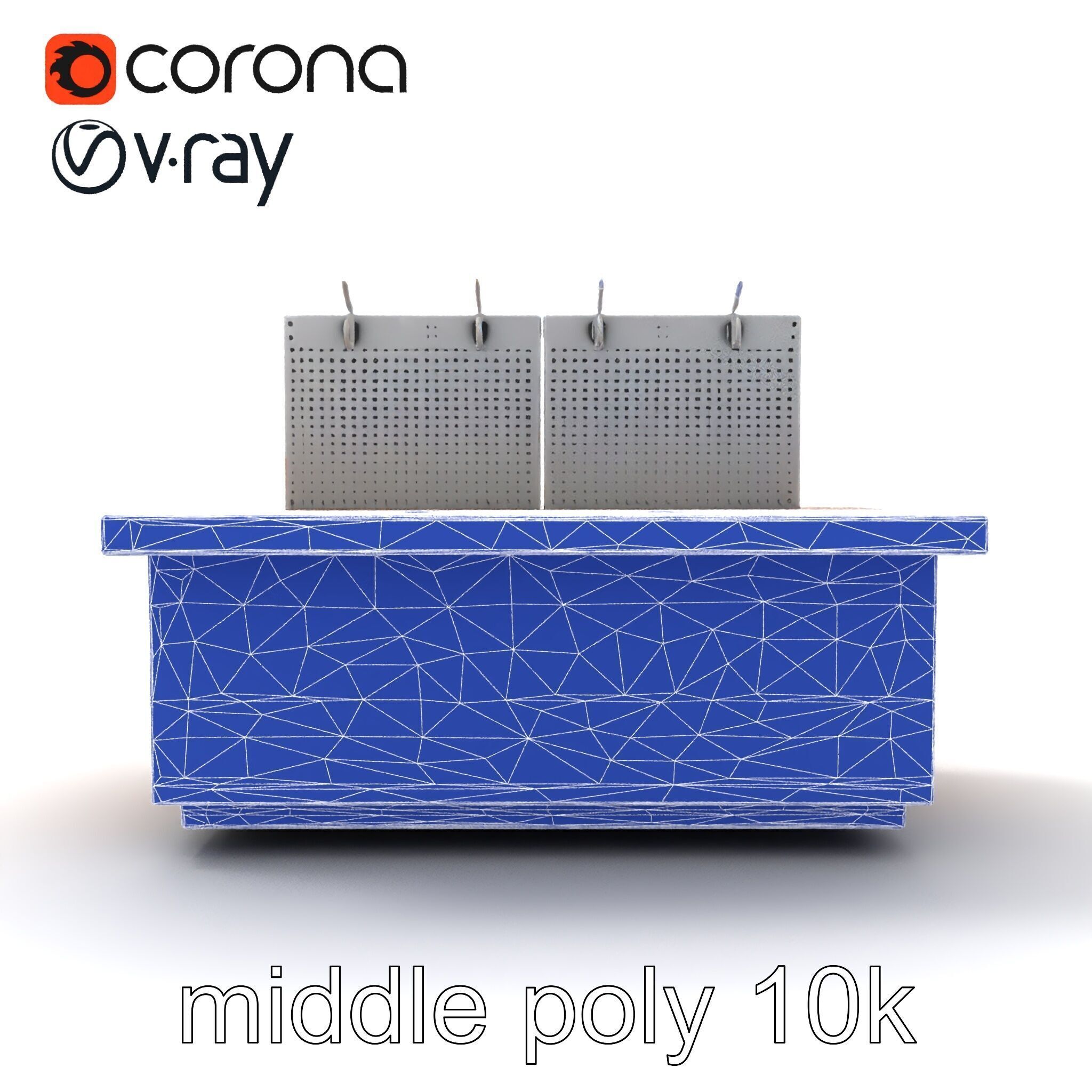 Ergonomic Supermarket Island Shelf model pack Low-poly 3D model_24