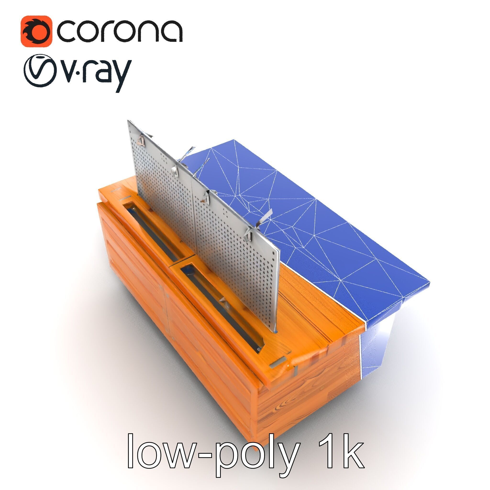 Ergonomic Supermarket Island Shelf model pack Low-poly 3D model_17