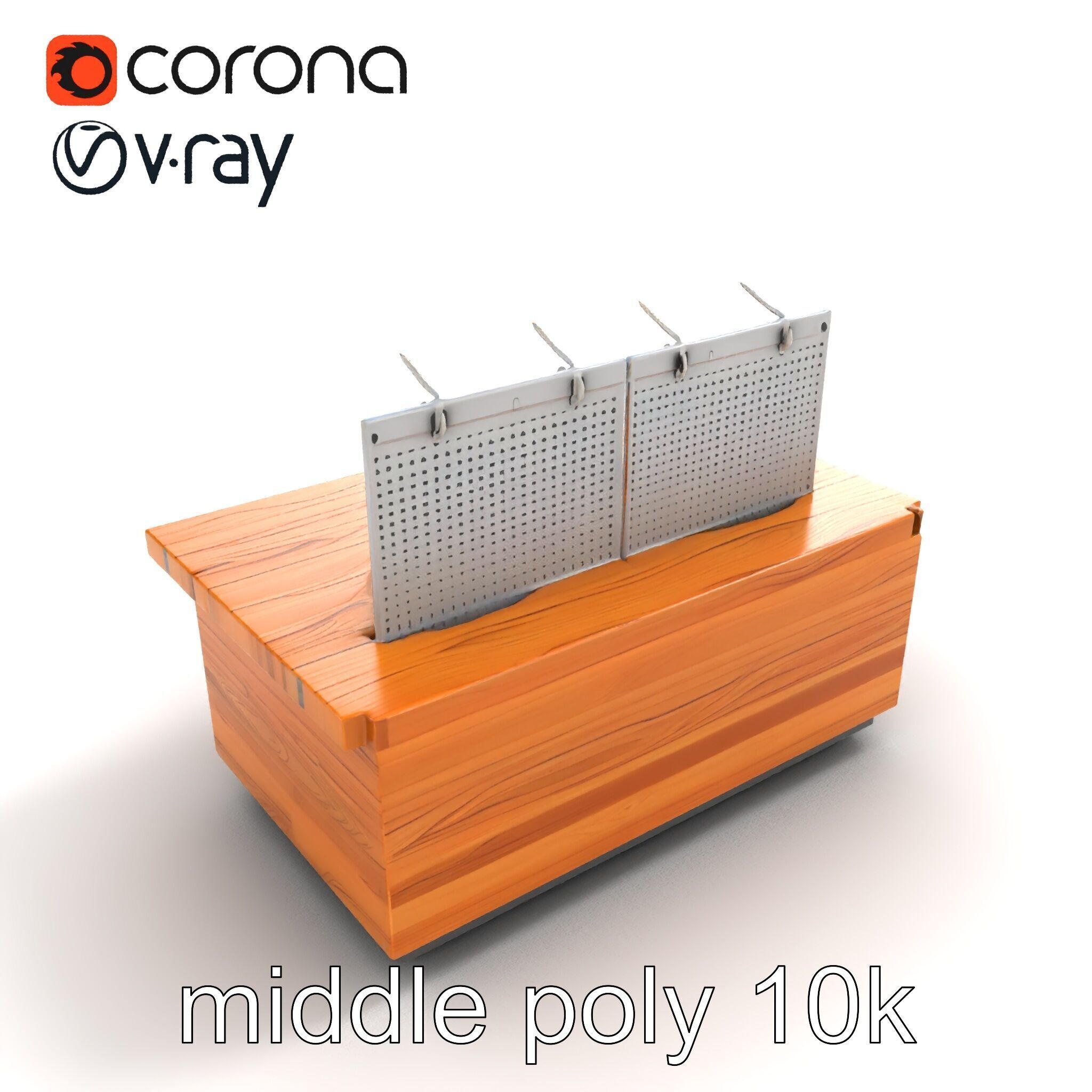 Ergonomic Supermarket Island Shelf model pack Low-poly 3D model_7