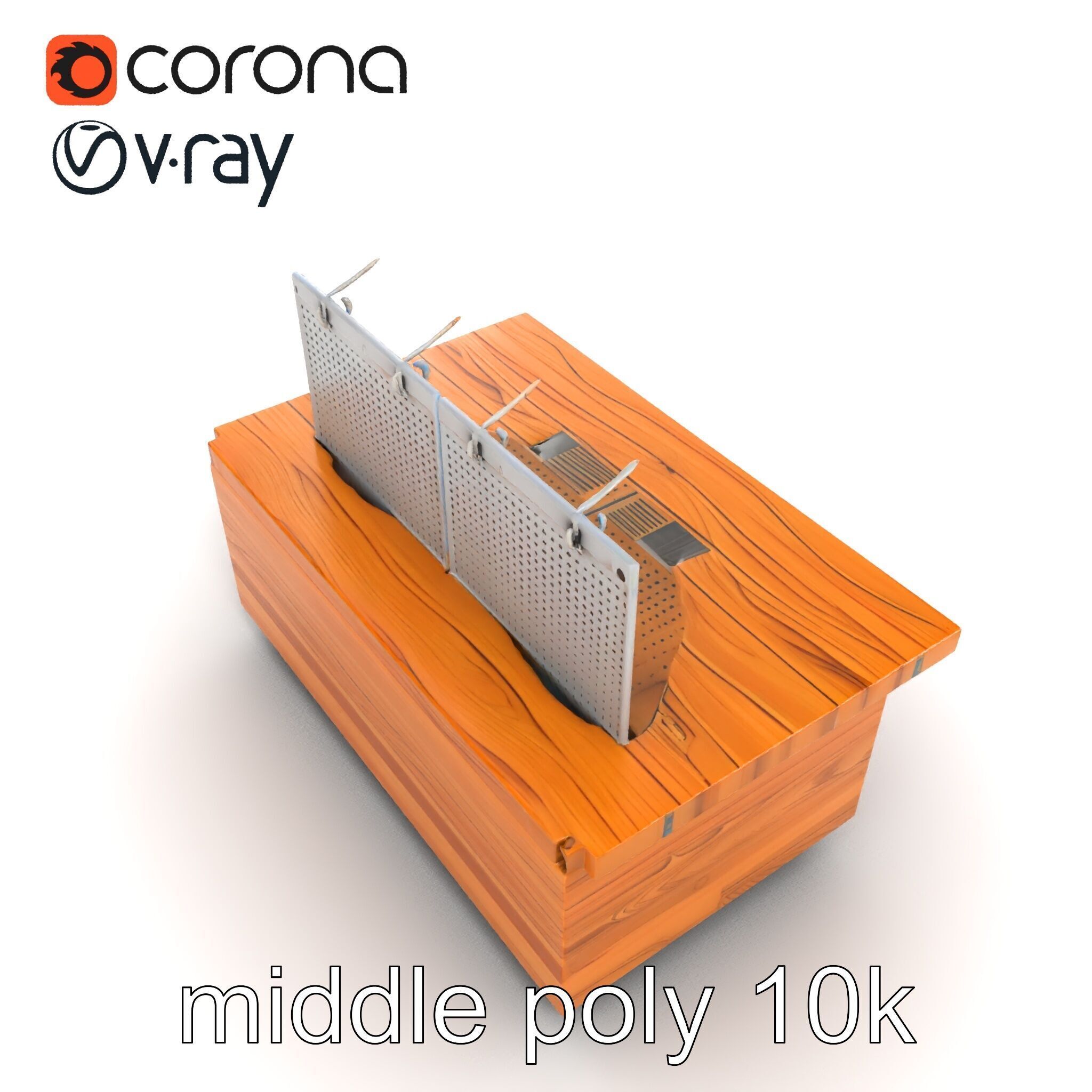 Ergonomic Supermarket Island Shelf model pack Low-poly 3D model_10