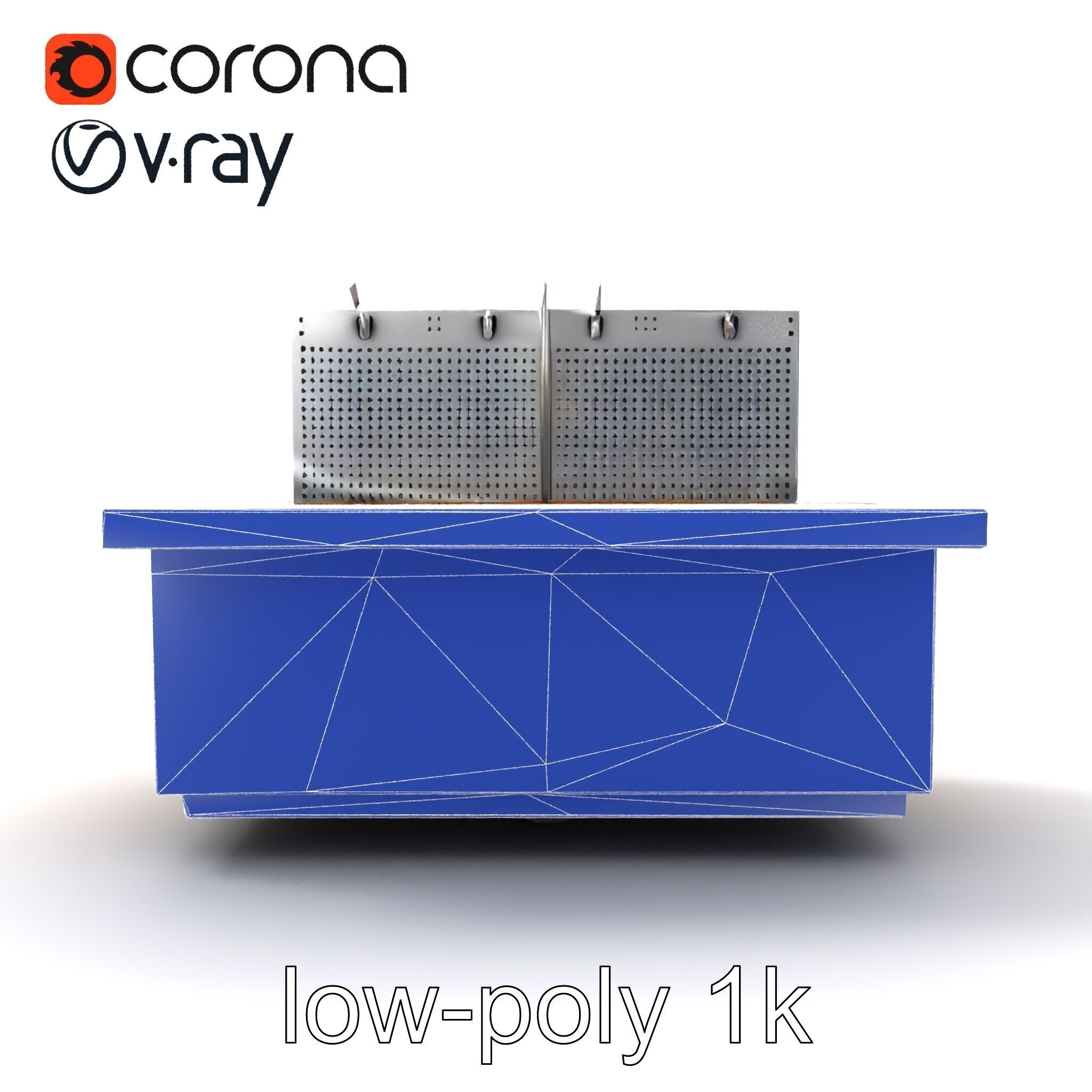 Ergonomic Supermarket Island Shelf model pack Low-poly 3D model_23