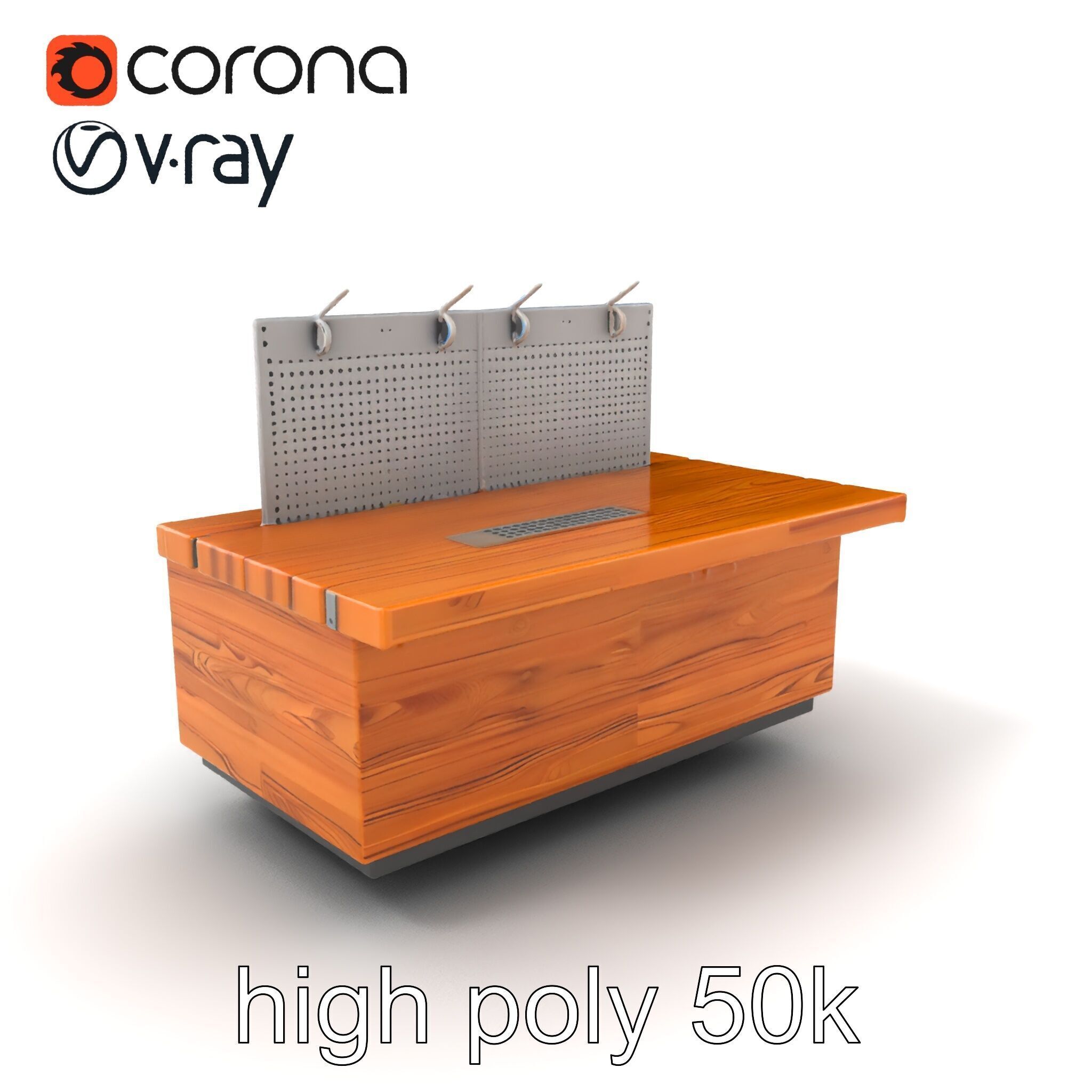 Ergonomic Supermarket Island Shelf model pack Low-poly 3D model_2