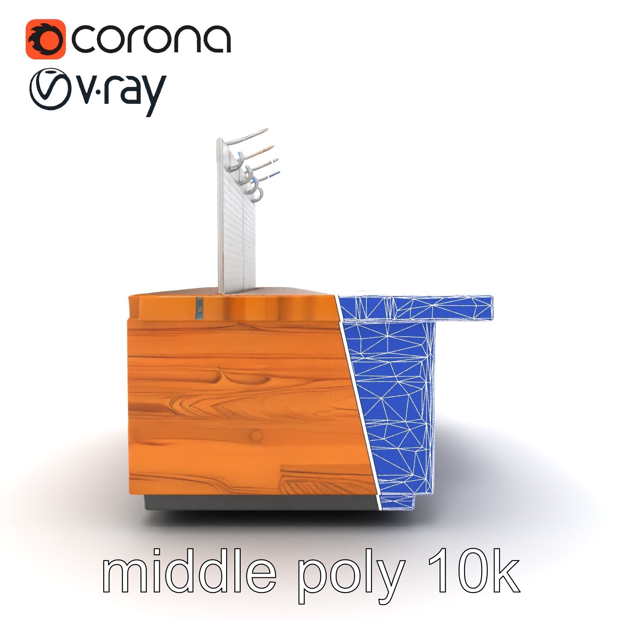 Ergonomic Supermarket Island Shelf model pack Low-poly 3D model_25