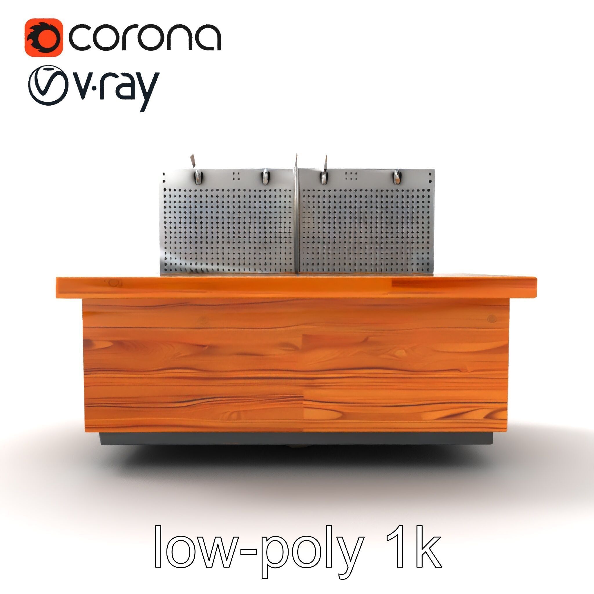 Ergonomic Supermarket Island Shelf model pack Low-poly 3D model_21