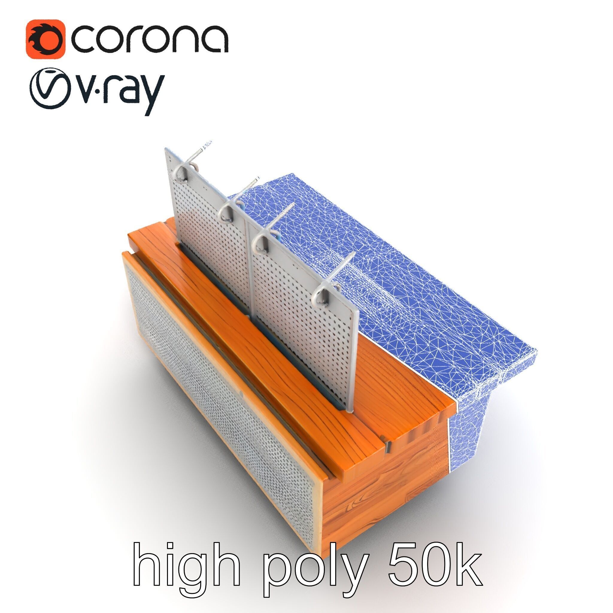 Ergonomic Supermarket Island Shelf model pack Low-poly 3D model_30