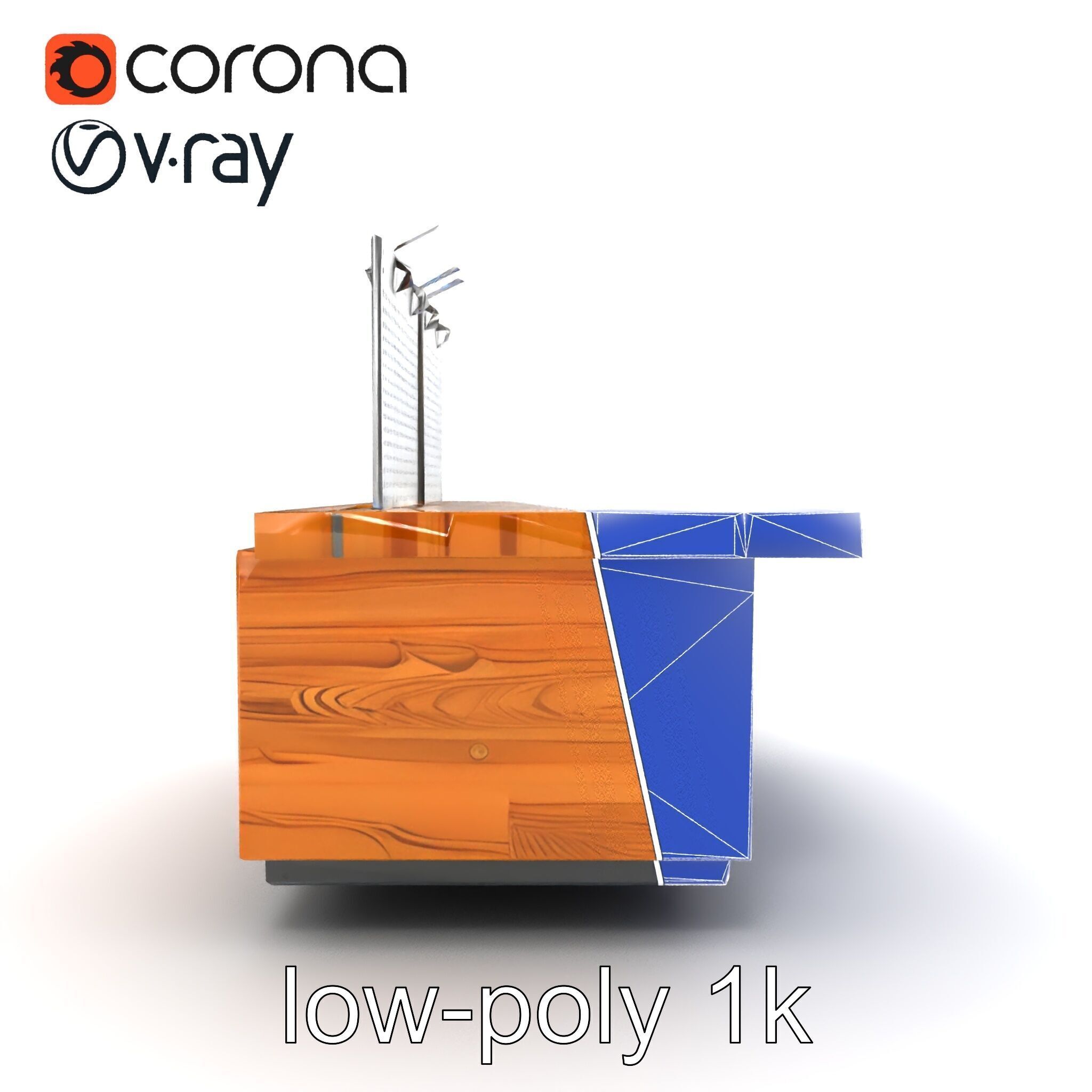 Ergonomic Supermarket Island Shelf model pack Low-poly 3D model_19