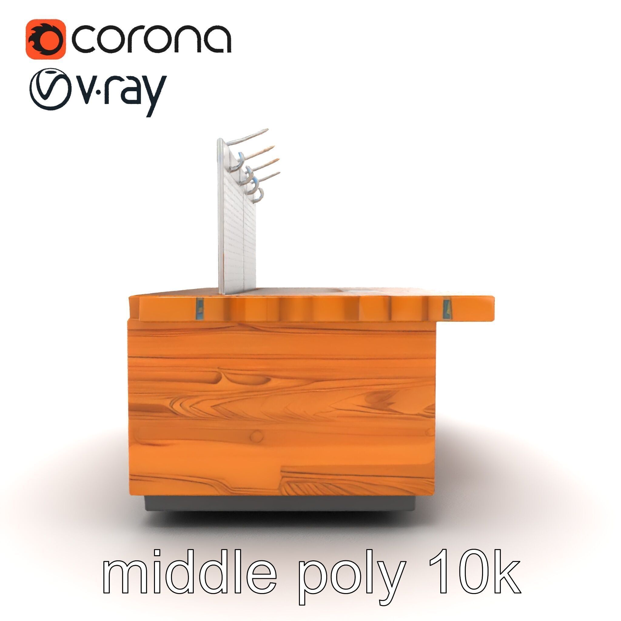 Ergonomic Supermarket Island Shelf model pack Low-poly 3D model_15