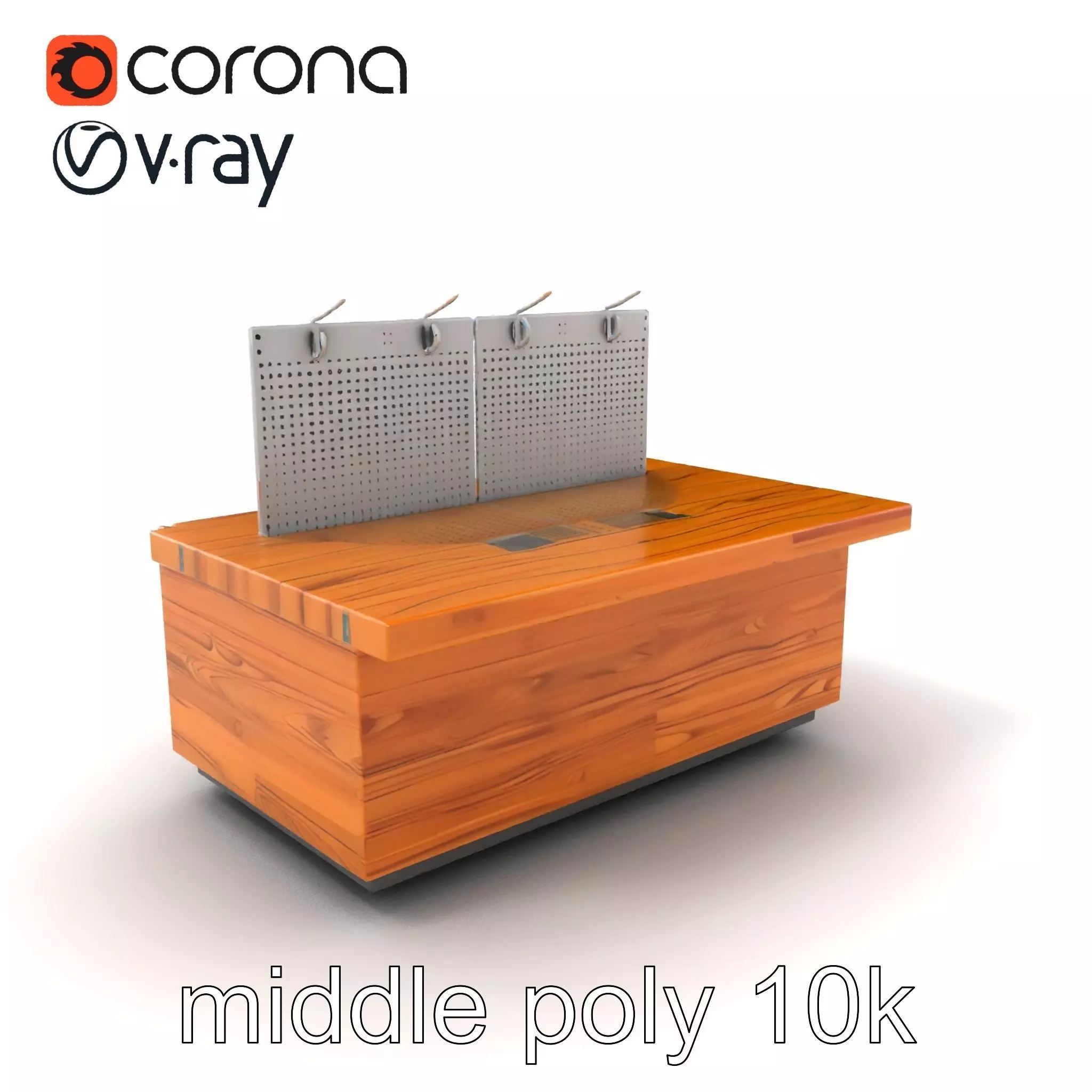 Ergonomic Supermarket Island Shelf model pack Low-poly 3D model_0