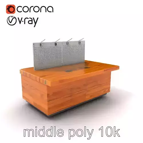 Ergonomic Supermarket Island Shelf model pack Low-poly 3D model