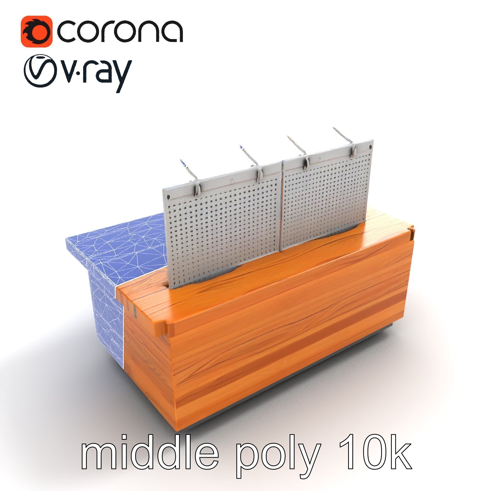 Ergonomic Supermarket Island Shelf model pack Low-poly 3D model_29