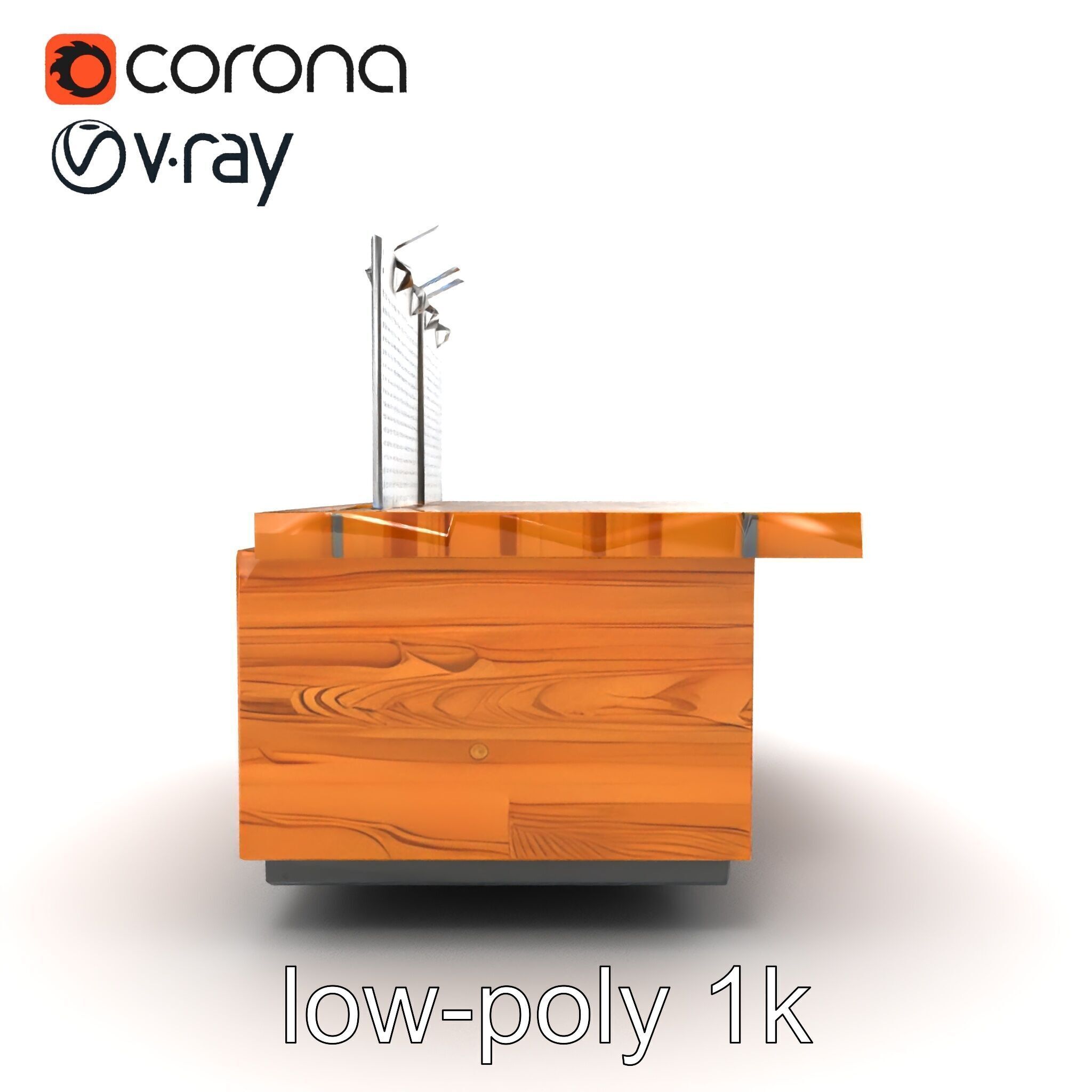 Ergonomic Supermarket Island Shelf model pack Low-poly 3D model_11