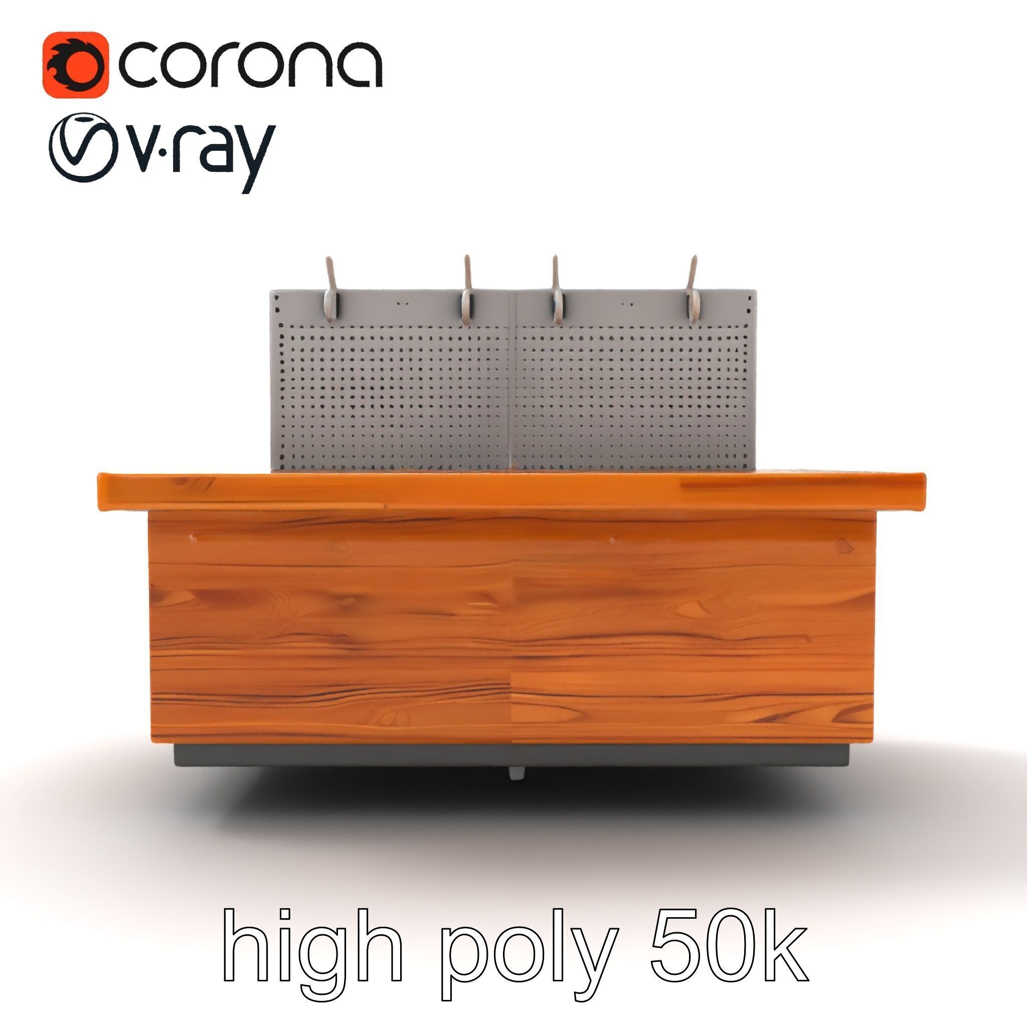 Ergonomic Supermarket Island Shelf model pack Low-poly 3D model_14