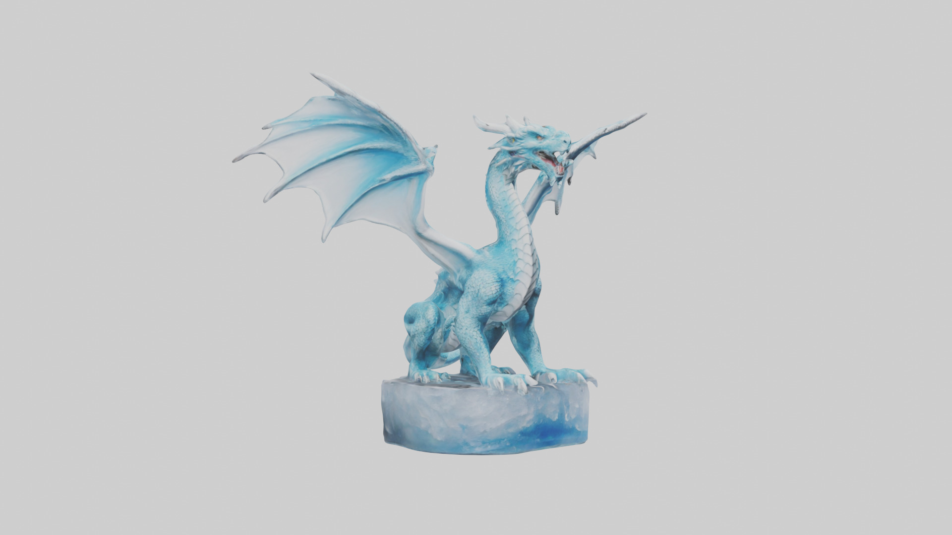Ice Dragon statue model Low-poly 3D model_11
