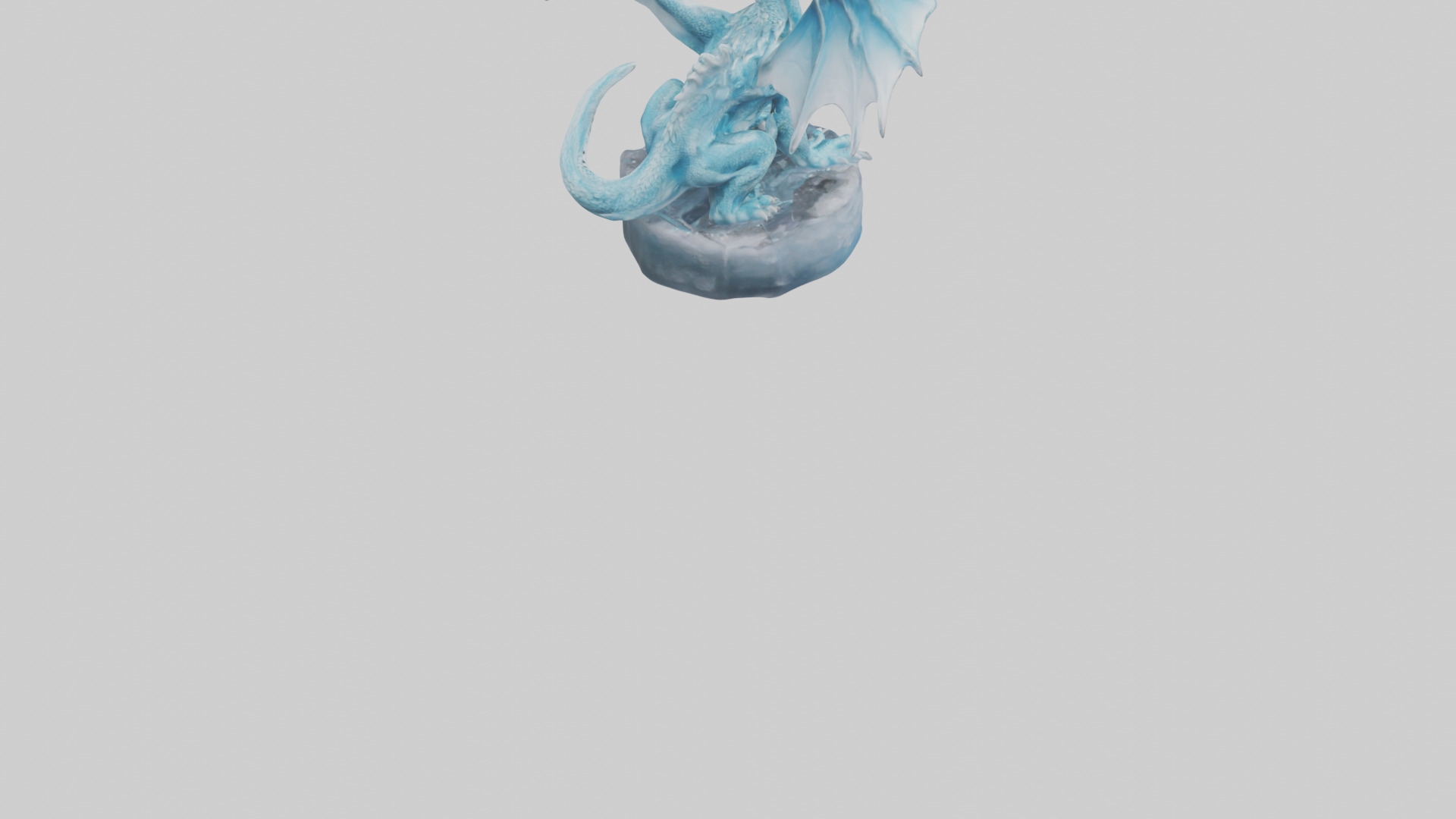 Ice Dragon statue model Low-poly 3D model_6
